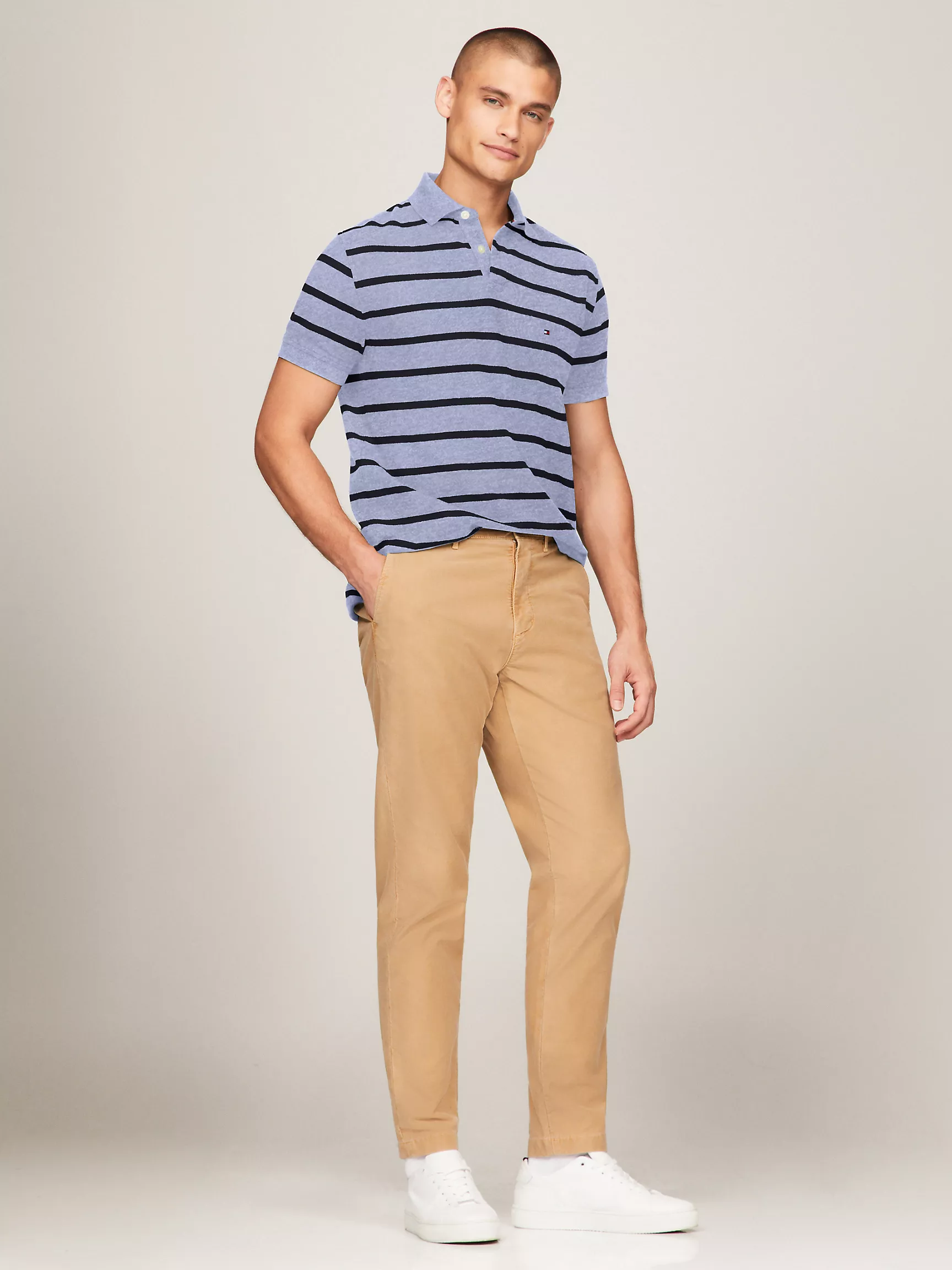 Мужское поло Tommy Hilfiger, Полосатое влагоотводящее поло стандартного кроя