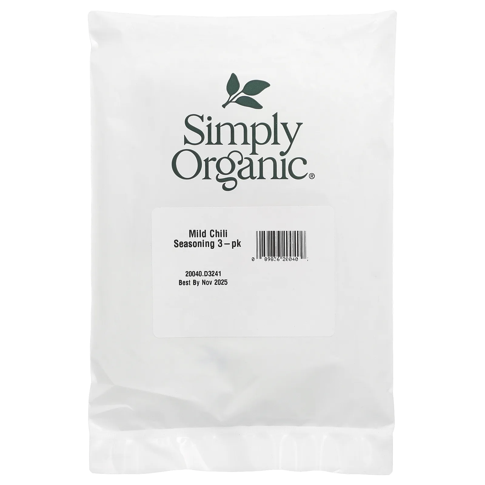 Simply Organic, мягкое чили, смесь приправ, 3 пакетика по 28 г (1 унции)