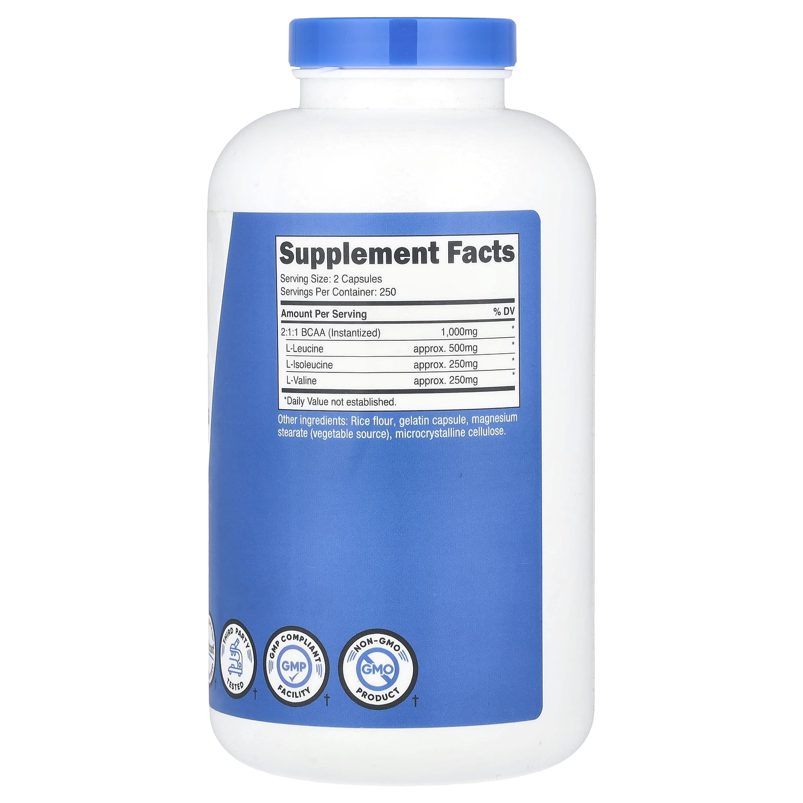 Nutricost, BCAA, 1000 мг, 500 капсул (500 мг в каждой капсуле)