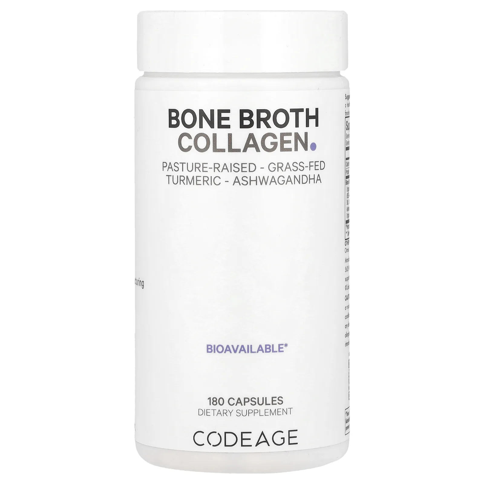 Codeage, Bone Broth Collagen, 180 капсул