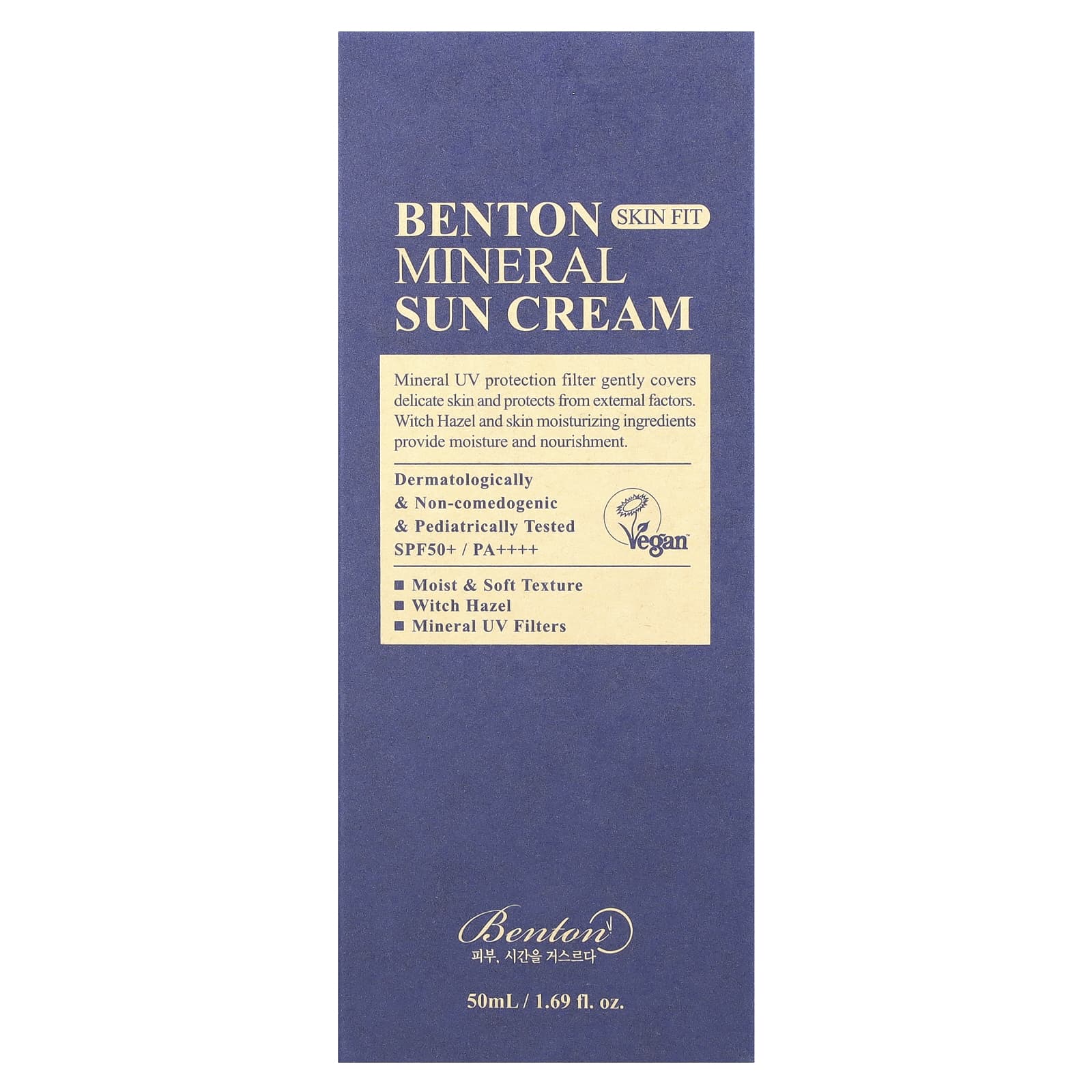 Benton, Минеральный солнцезащитный крем Skin Fit, SPF 50 / PA ++++, 50 мл (1,69 жидк. Унции)