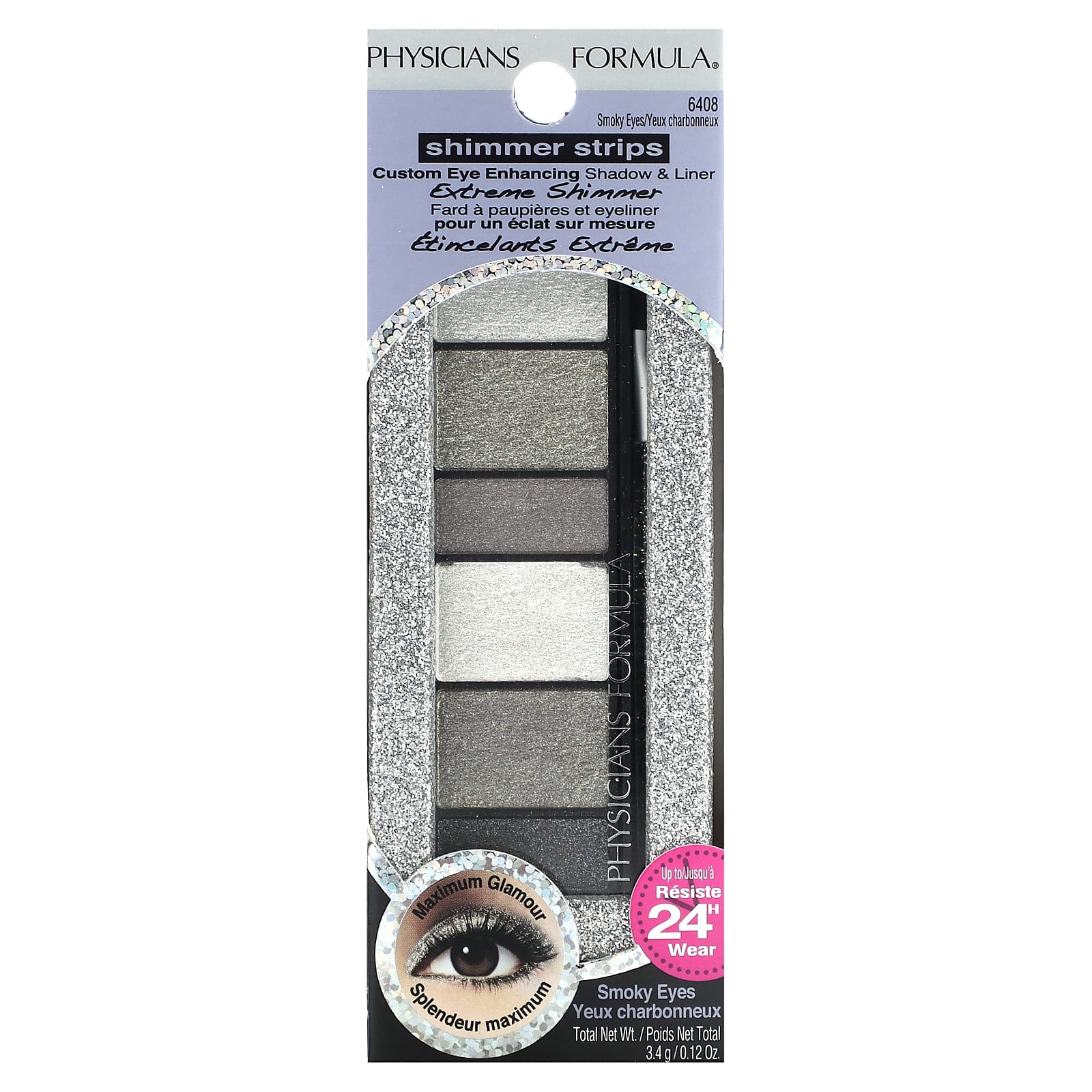 Physicians Formula, Shimmer Strips, корректирующие тени и подводка для глаз, Smoky Eyes, 3,4 г (0,12 унции)