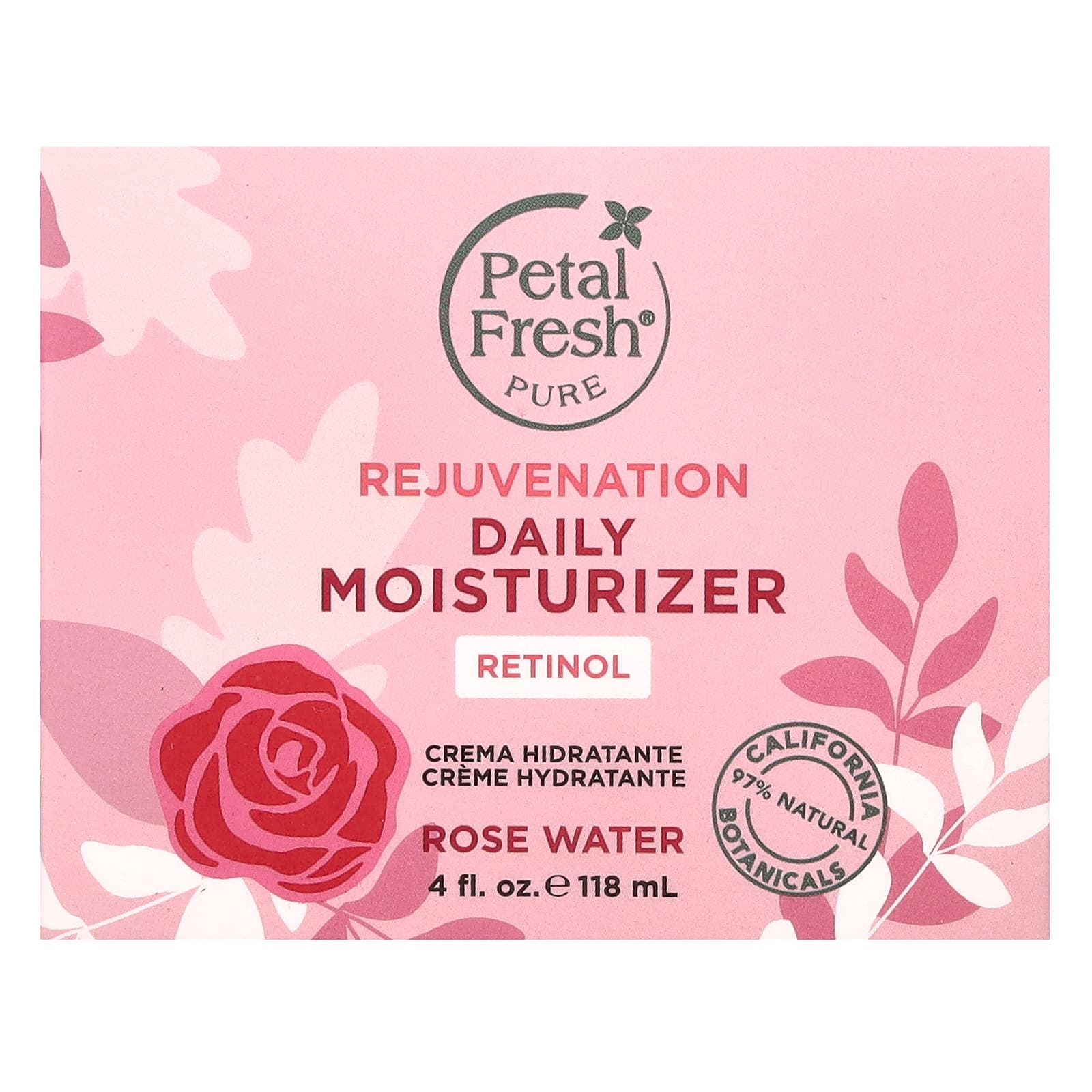 Petal Fresh, Pure, омолаживающий ежедневный увлажняющий крем, розовая вода, 118 мл (4 жидк. унции)
