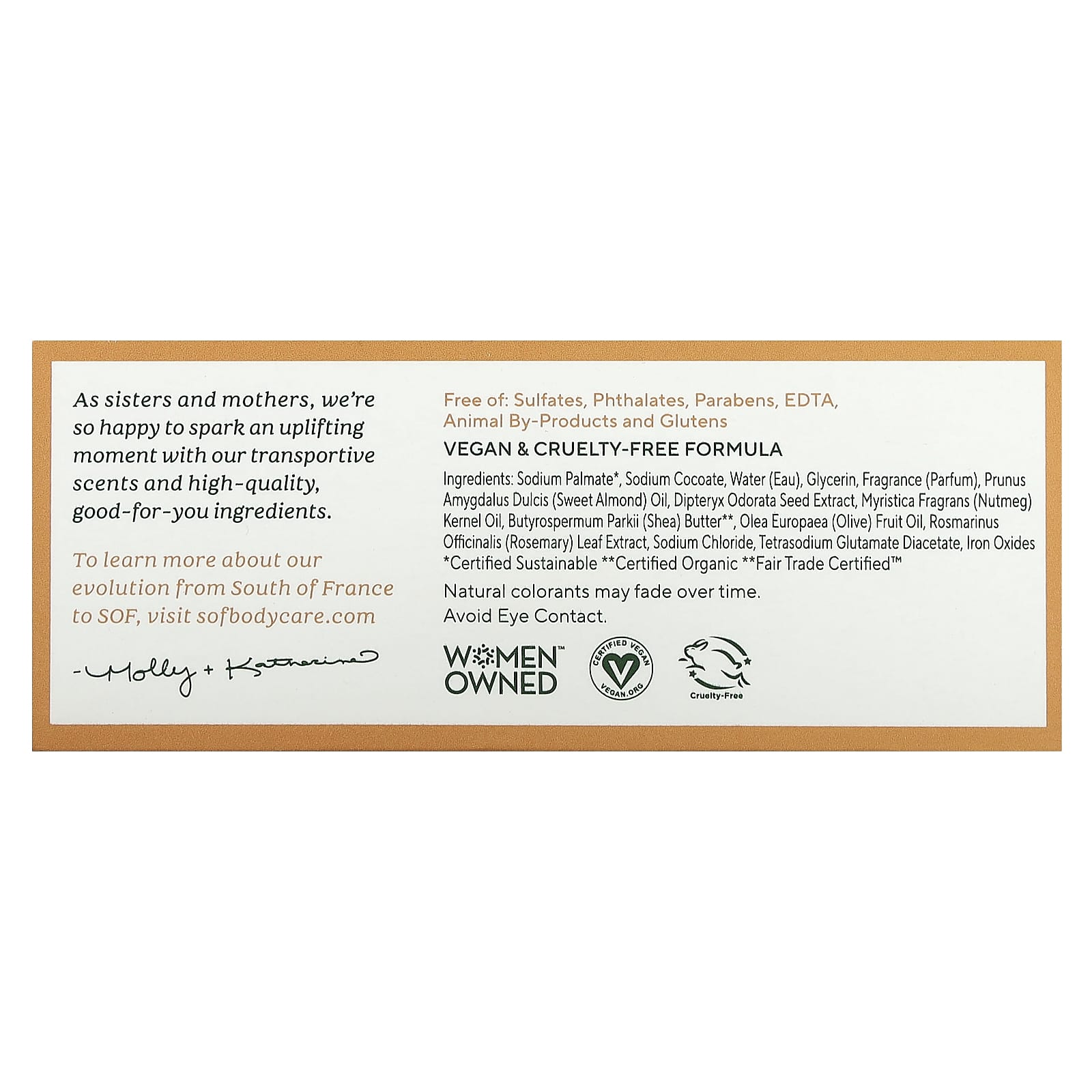 SoF, кусковое мыло тройного помола с маслом ши, сладкий миндаль, 170 г (6 унций)