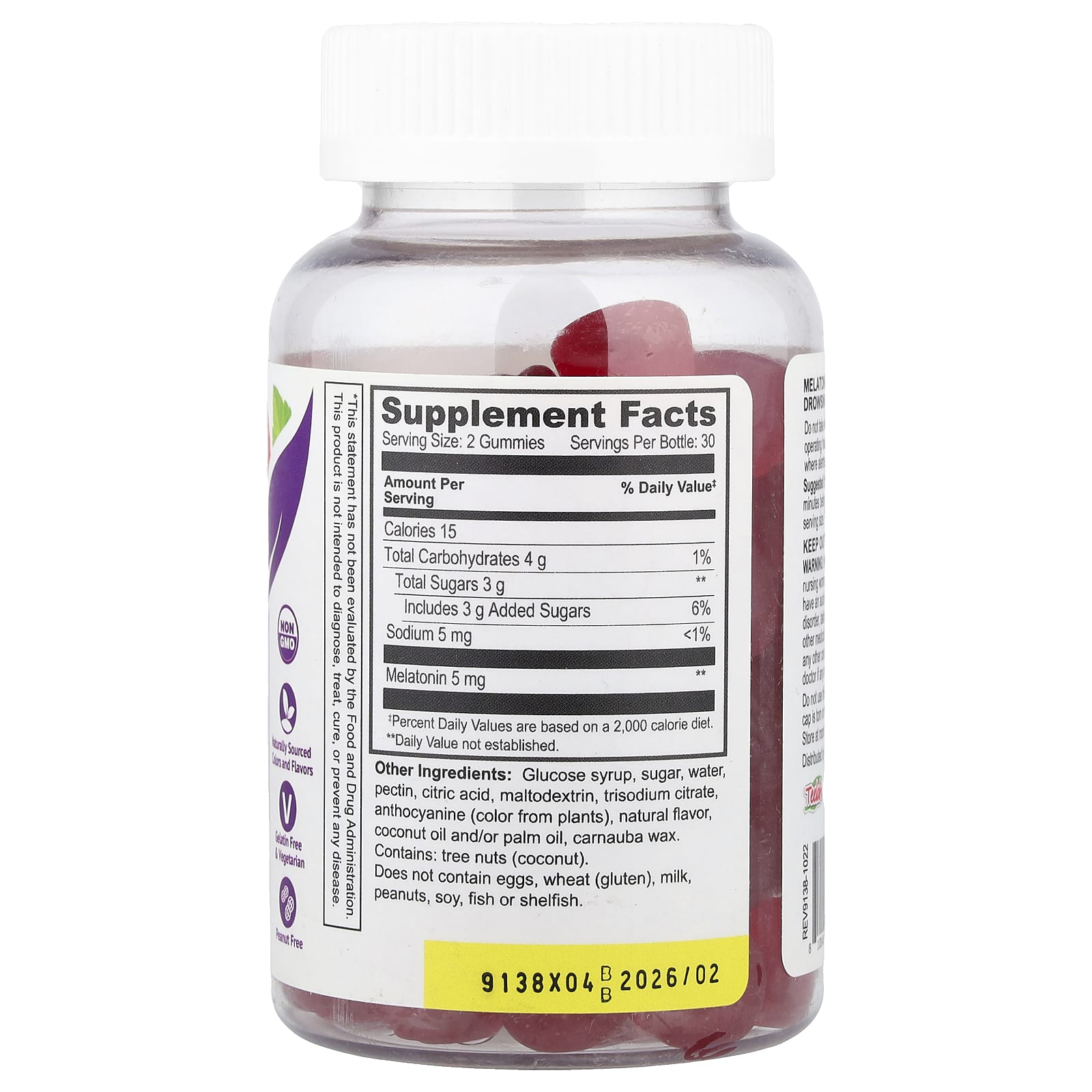 YumVs, жевательные таблетки с мелатонином, со вкусом ягод, 60 жевательных таблеток (2,5 мг в 1 жевательной таблетке)