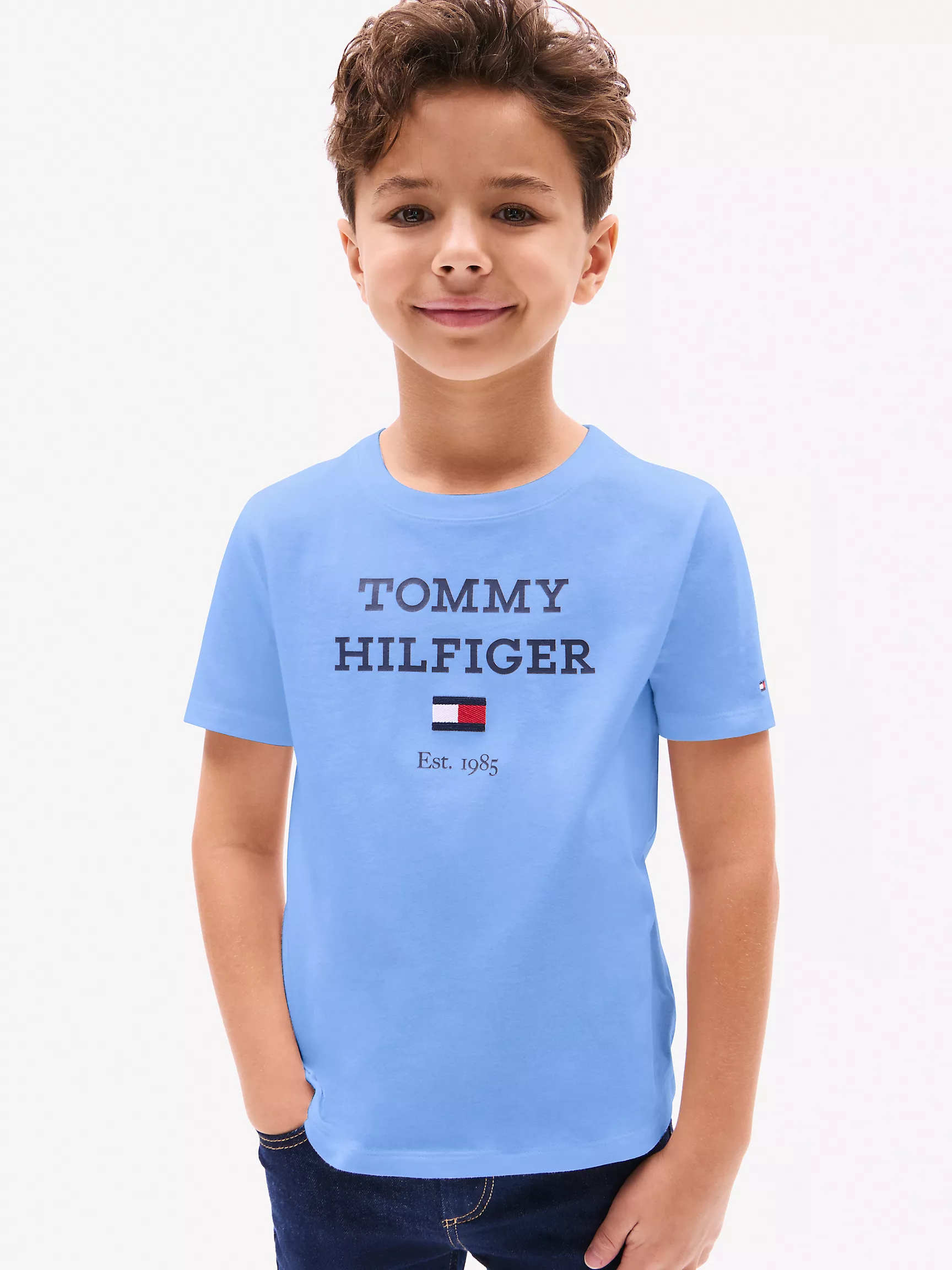 Футболка Tommy Hilfiger для мальчиков, Детская футболка с логотипом Hilfiger