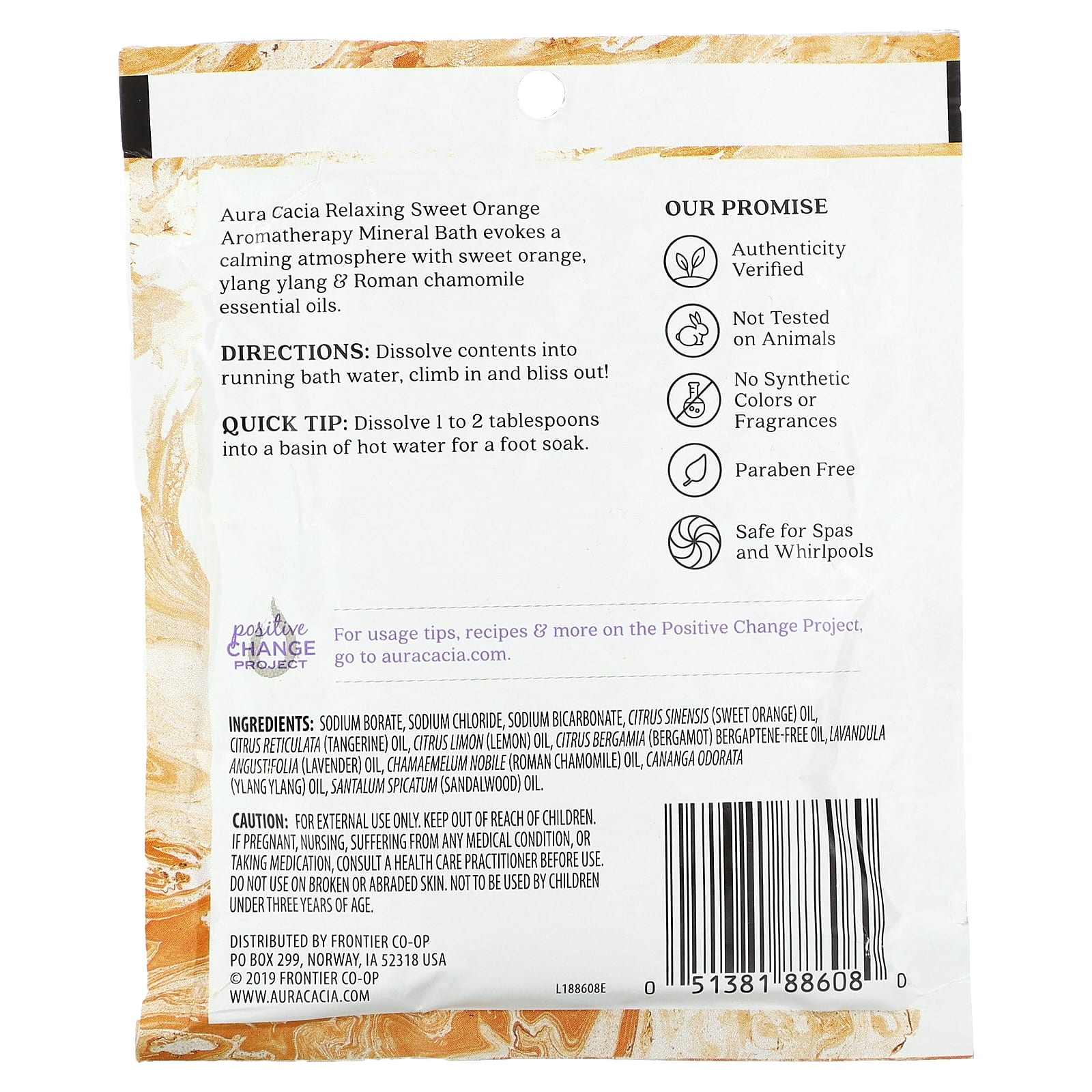 Aura Cacia, Ароматерапевтическое минеральное средство для ванны, расслабляющий сладкий апельсин, 2,5 унции (70,9 г)