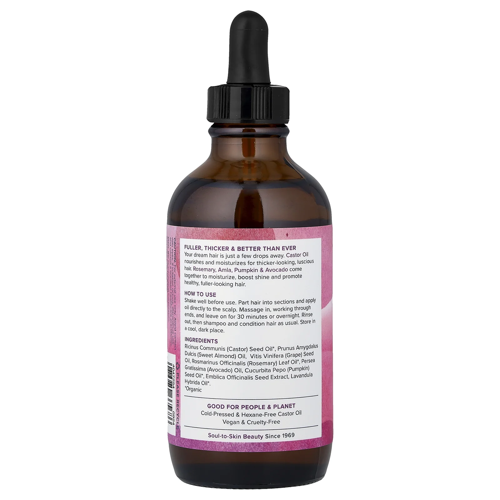 Heritage Store, касторовое масло и розмарин, средство для придания объема, для всех типов волос, 118 мл (4 жидк. унции)