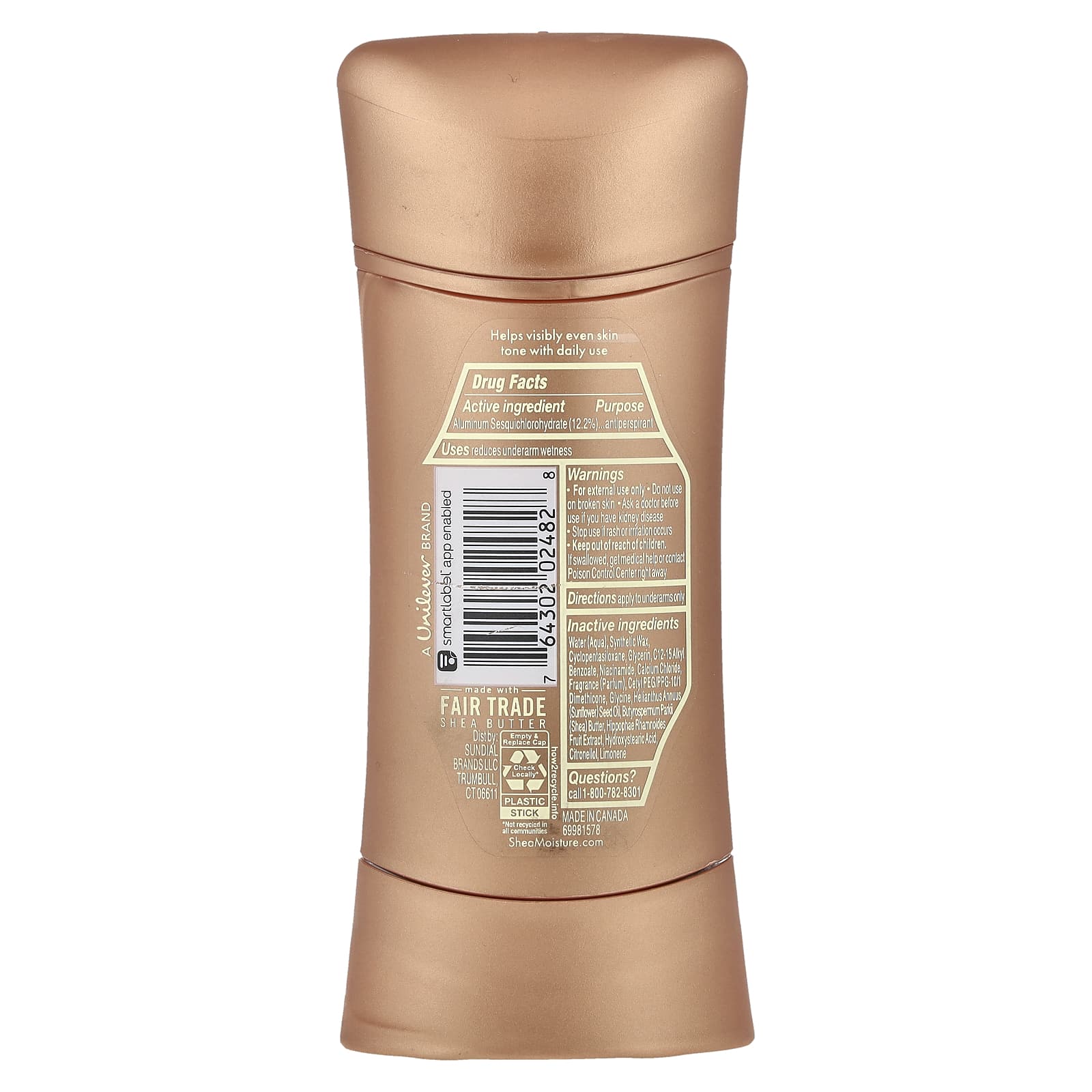 SheaMoisture, Even Tone, дезодорант-антиперспирант, витамин C и ниацинамид, 74 г (2,6 унции)