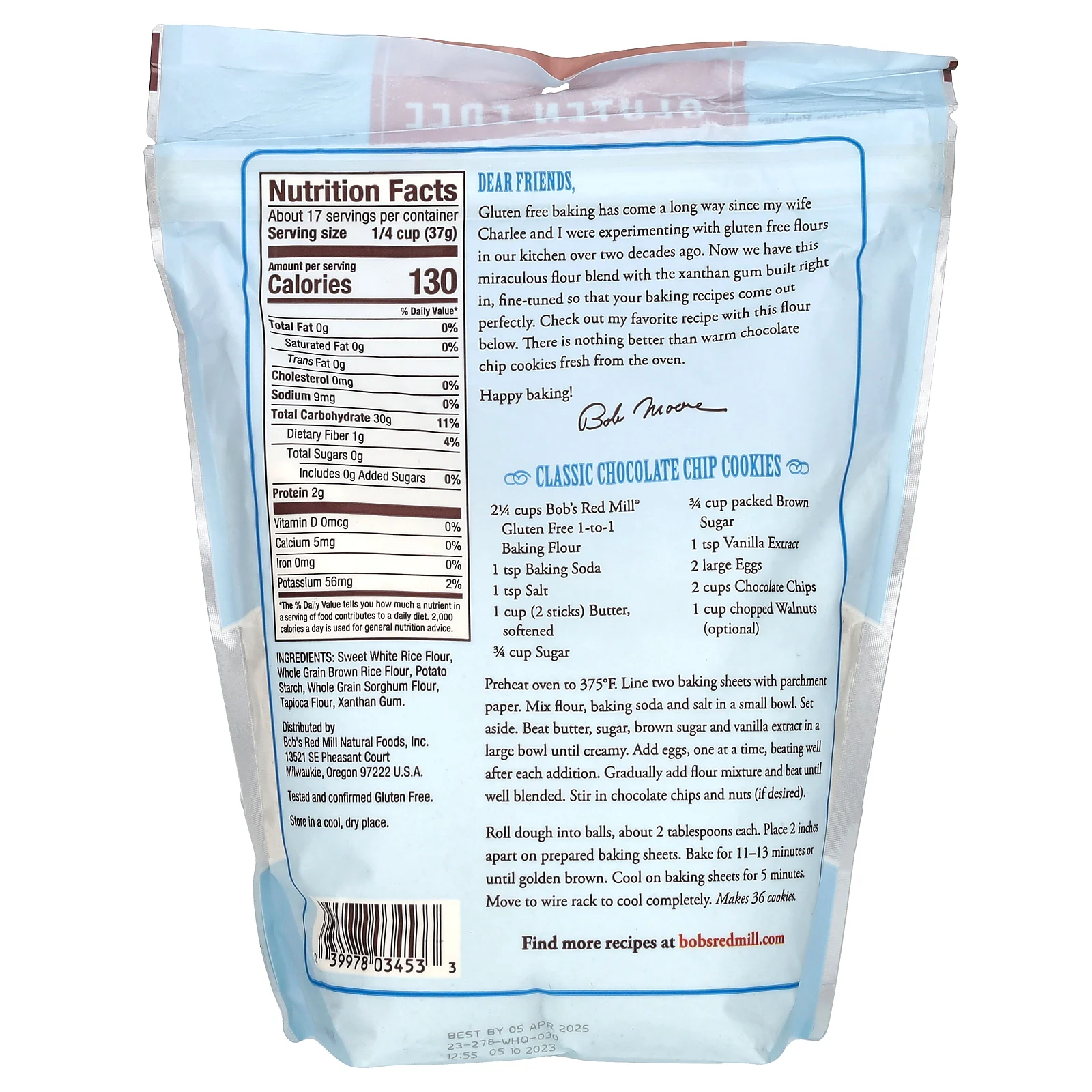 Bob's Red Mill, мука для выпечки 1:1, безглютеновая, 624 г (22 унции)