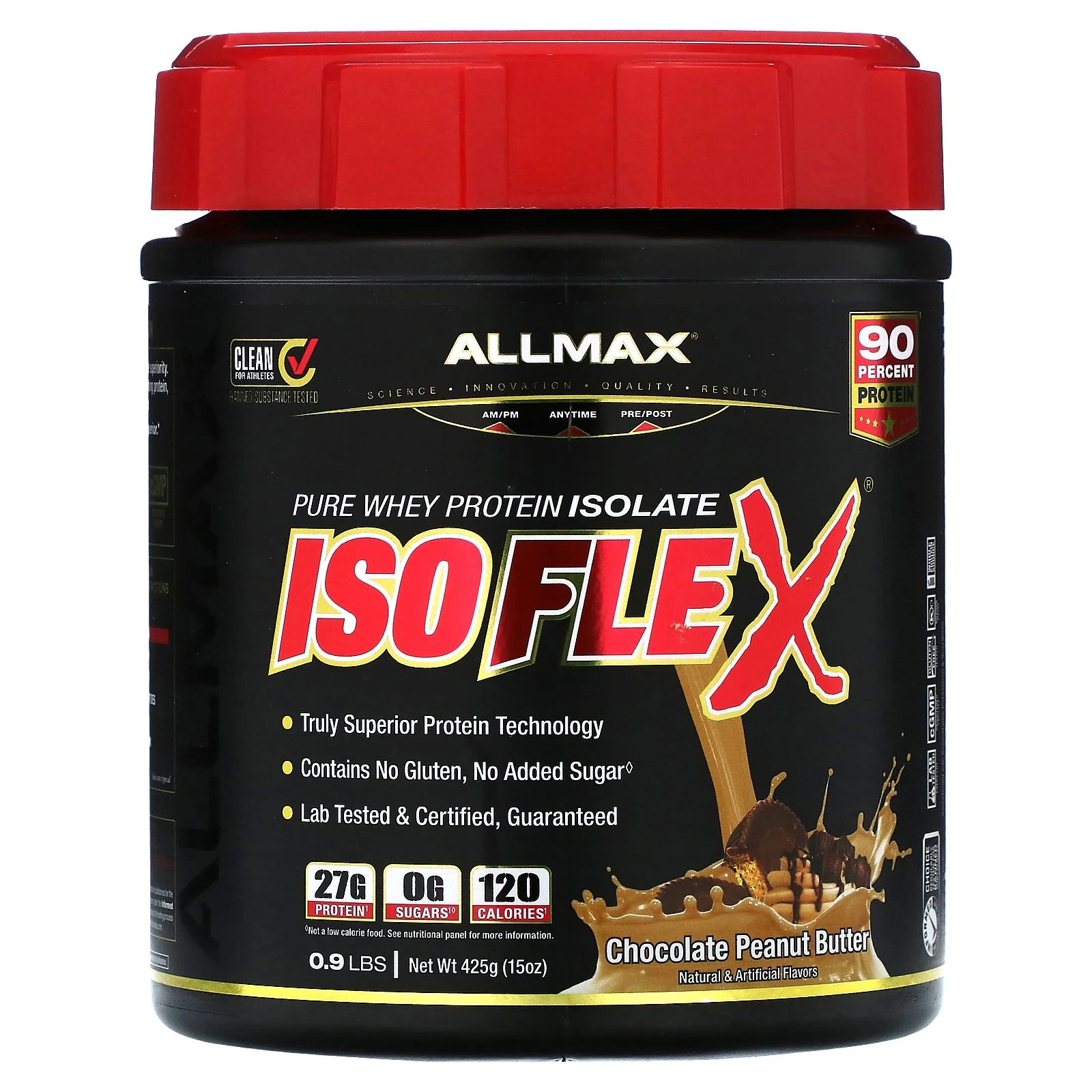 ALLMAX, Isoflex, на 100% чистый изолят сывороточного протеина, со вкусом шоколада с арахисовой пастой, 425 г (0,9 фунта)
