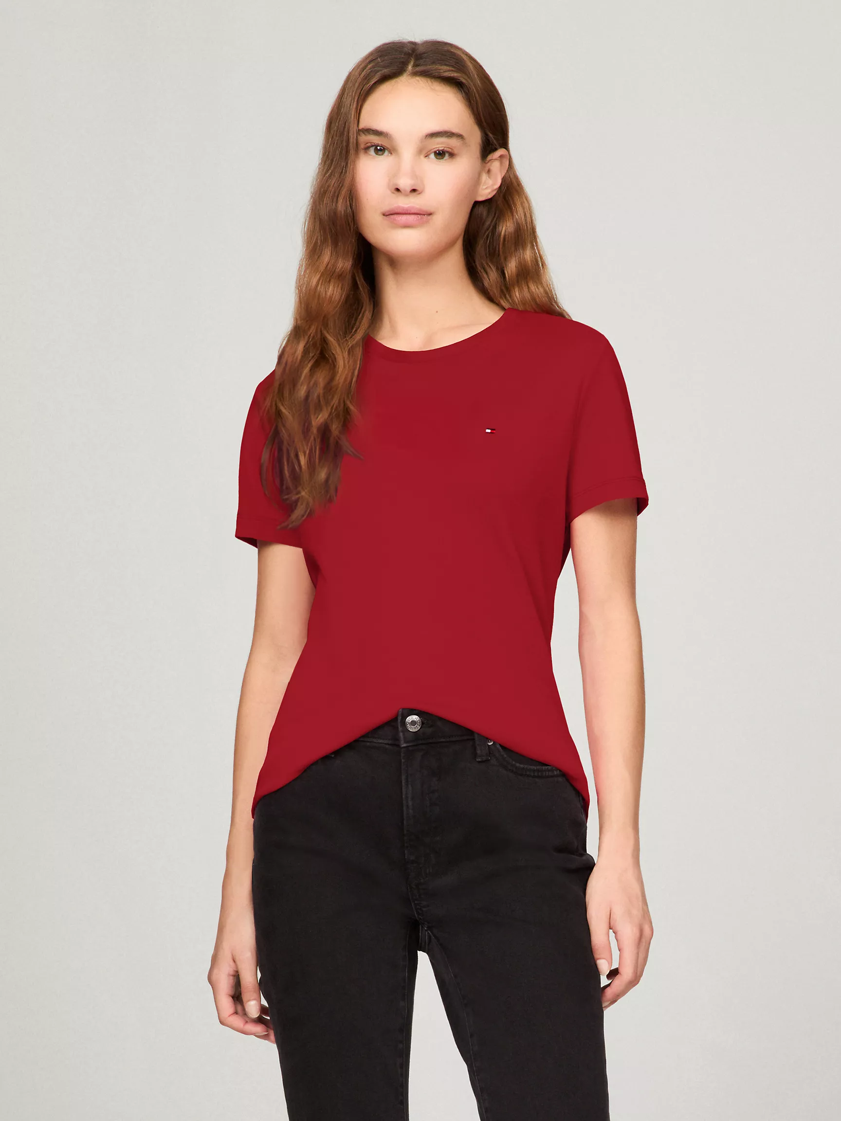 Женская футболка Tommy Hilfiger, Базовая однотонная футболка