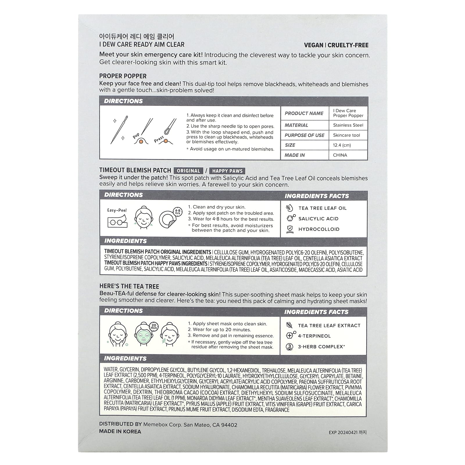 I Dew Care, Ready + Aim + Care, набор для неотложной помощи за кожей, 1 набор