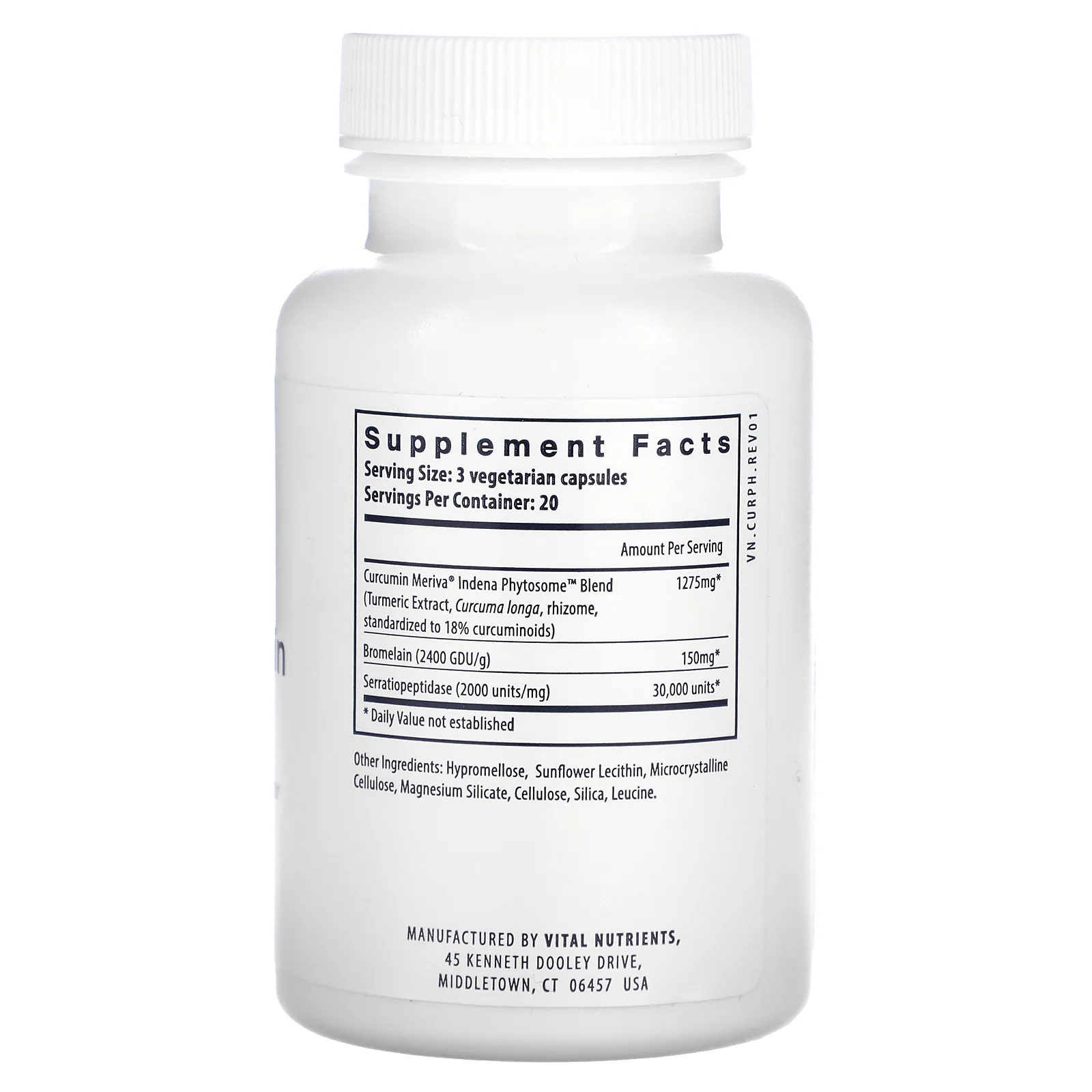 Vital Nutrients, Фитокуркумин с ферментами, 60 вегетарианских капсул