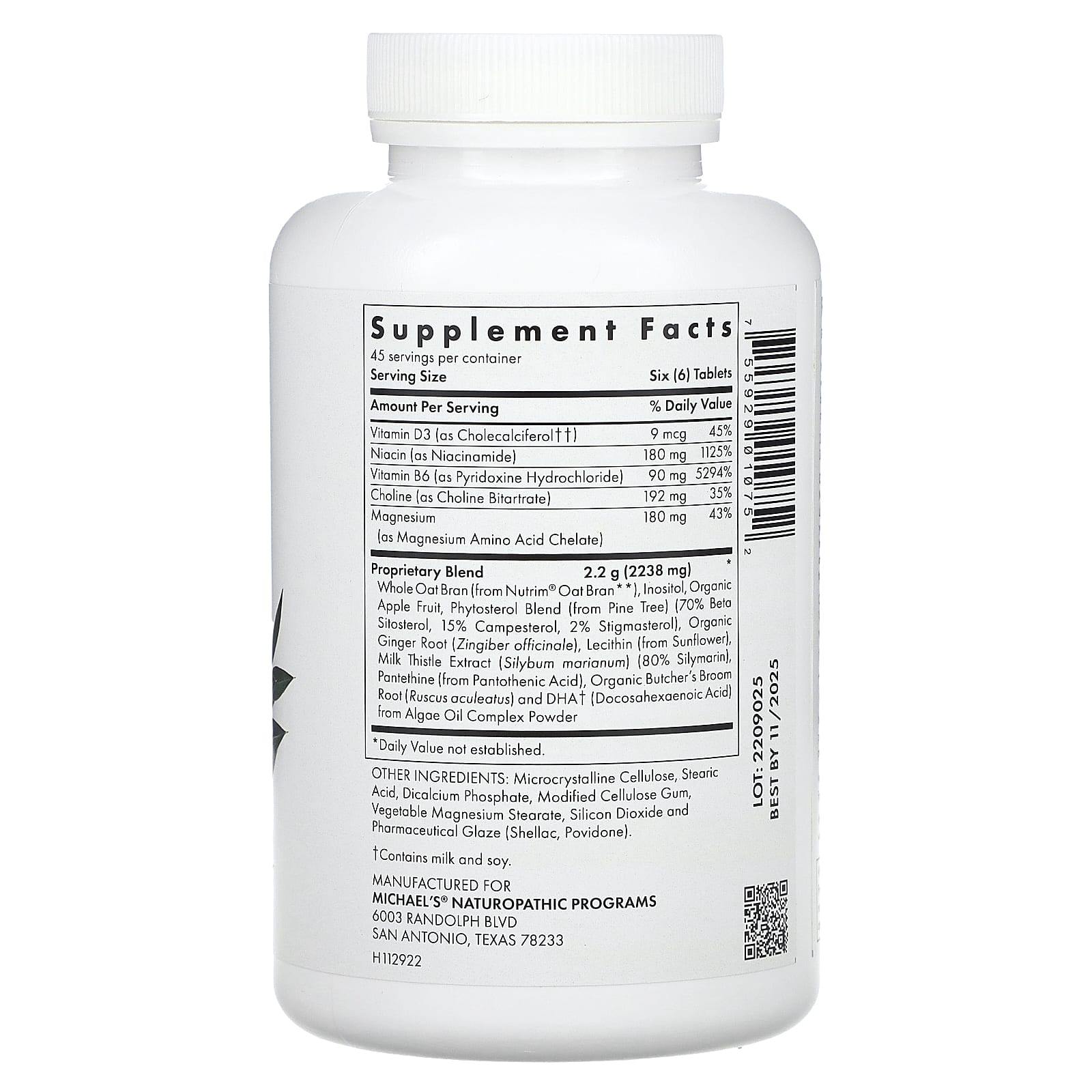 Michael's Naturopathic, Факторы метаболизма холестерина, 270 таблеток