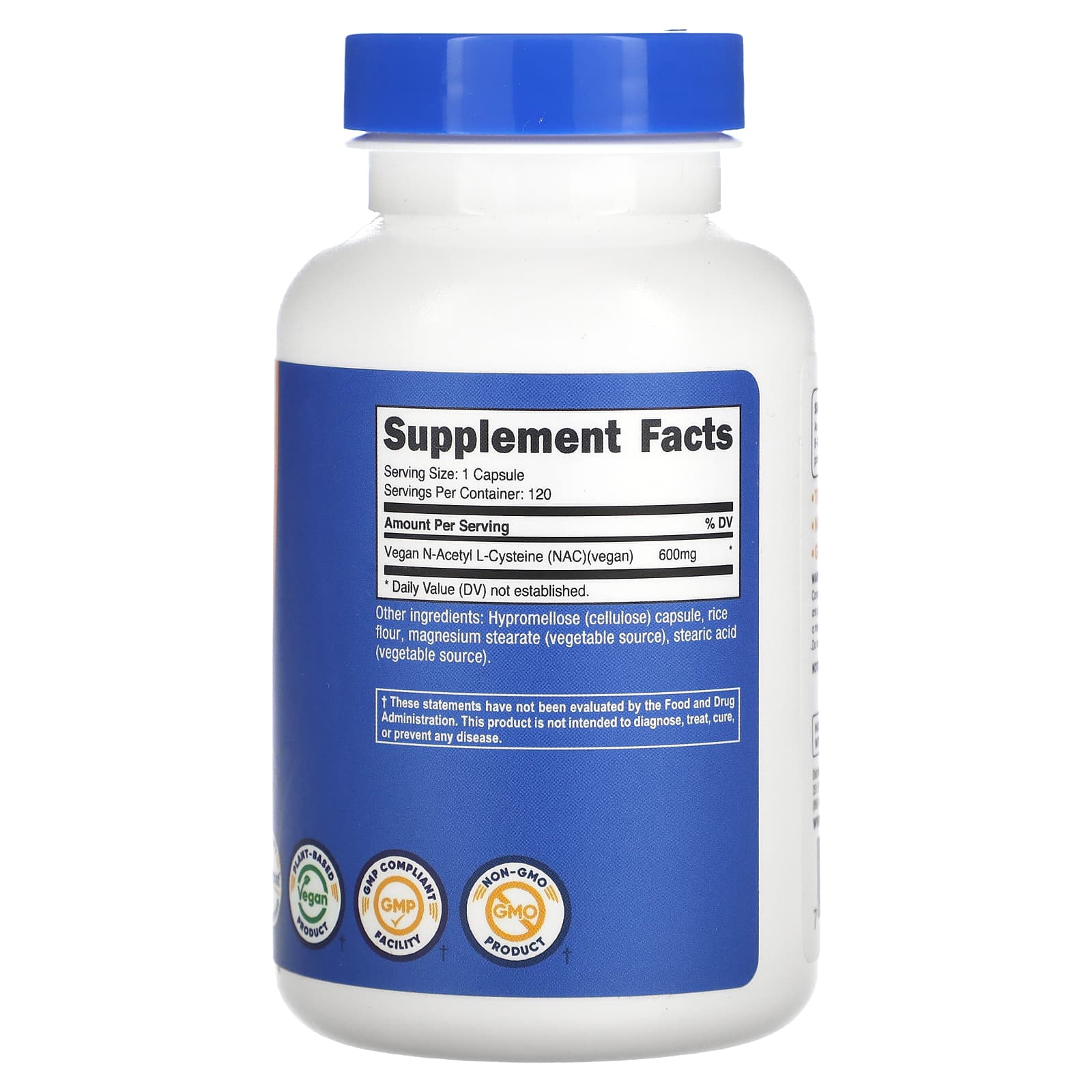 Nutricost, NAC, 600 мг, 120 капсул