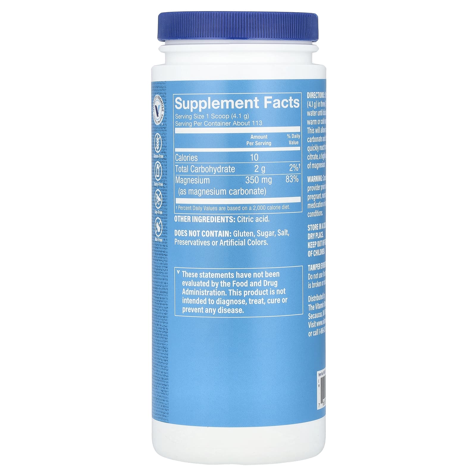 The Vitamin Shoppe, Calm Zone®, магний, без добавок, 463,3 г (16,3 унции)