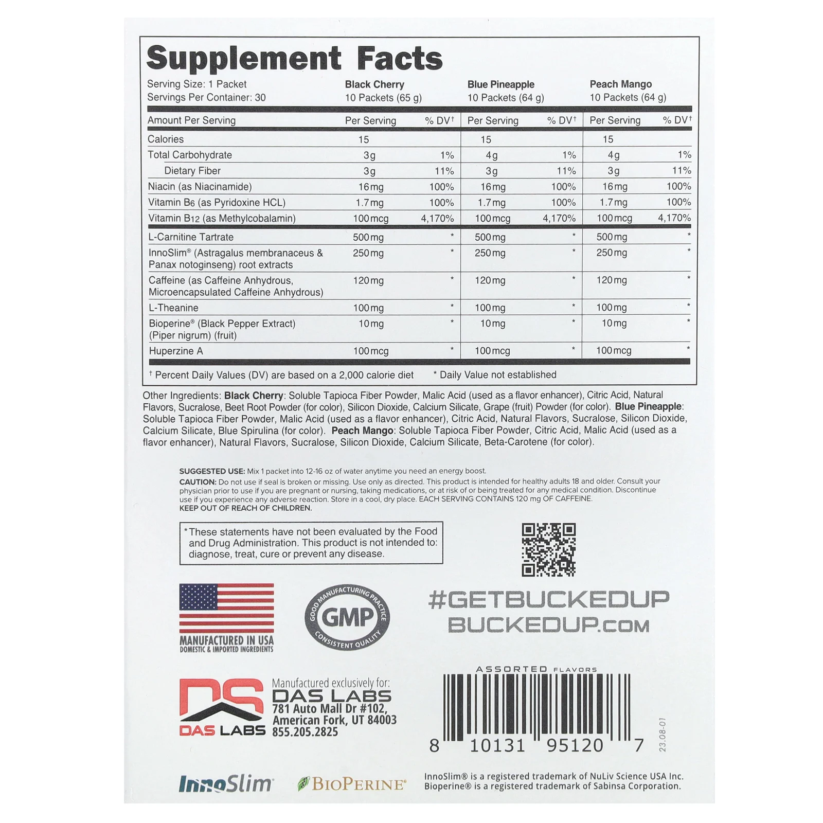 Bucked Up, Babe Boost, разнообразный набор, 30 пакетиков по 0,2 унции