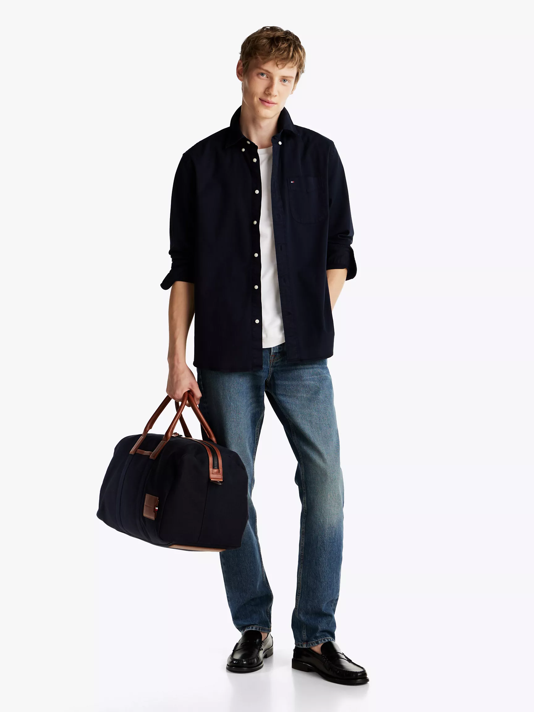 Мужская рубашка Tommy Hilfiger, Окрашенная рубашка из твила стандартного кроя