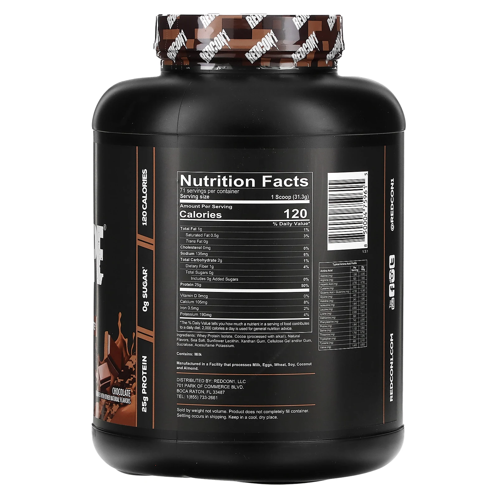 Redcon1, Isotope, 100% сывороточный изолят, со вкусом шоколада, 2222 г (4,9 фунта)