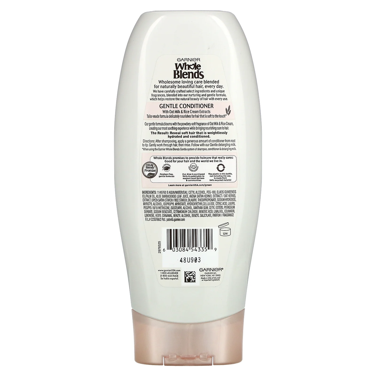 Garnier, Whole Blends, мягкий кондиционер, «Нежность овса», 370 мл