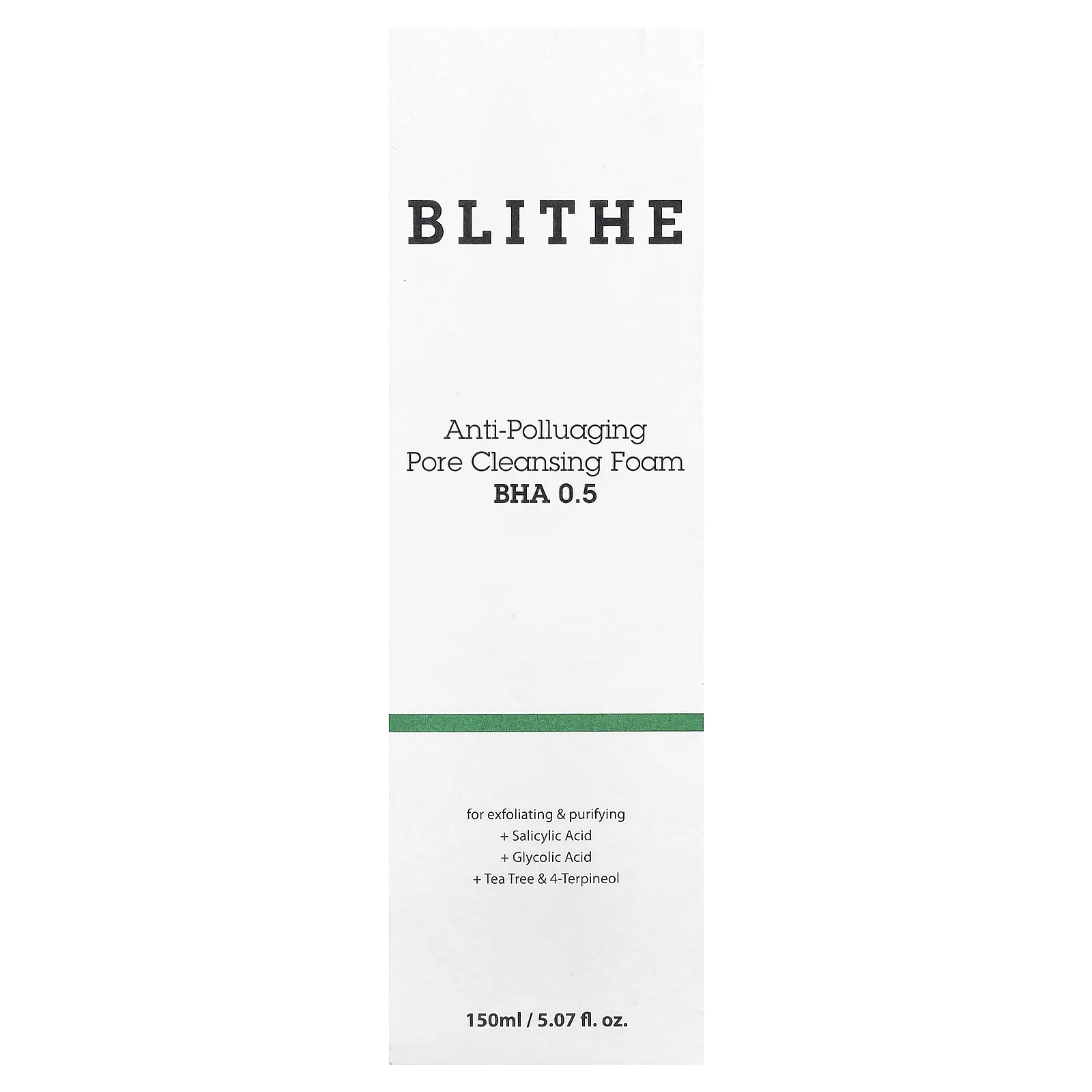 Blithe, Пенка для очищения пор против загрязнения, BHA 0,5, 150 мл (5,07 жидк. Унции)
