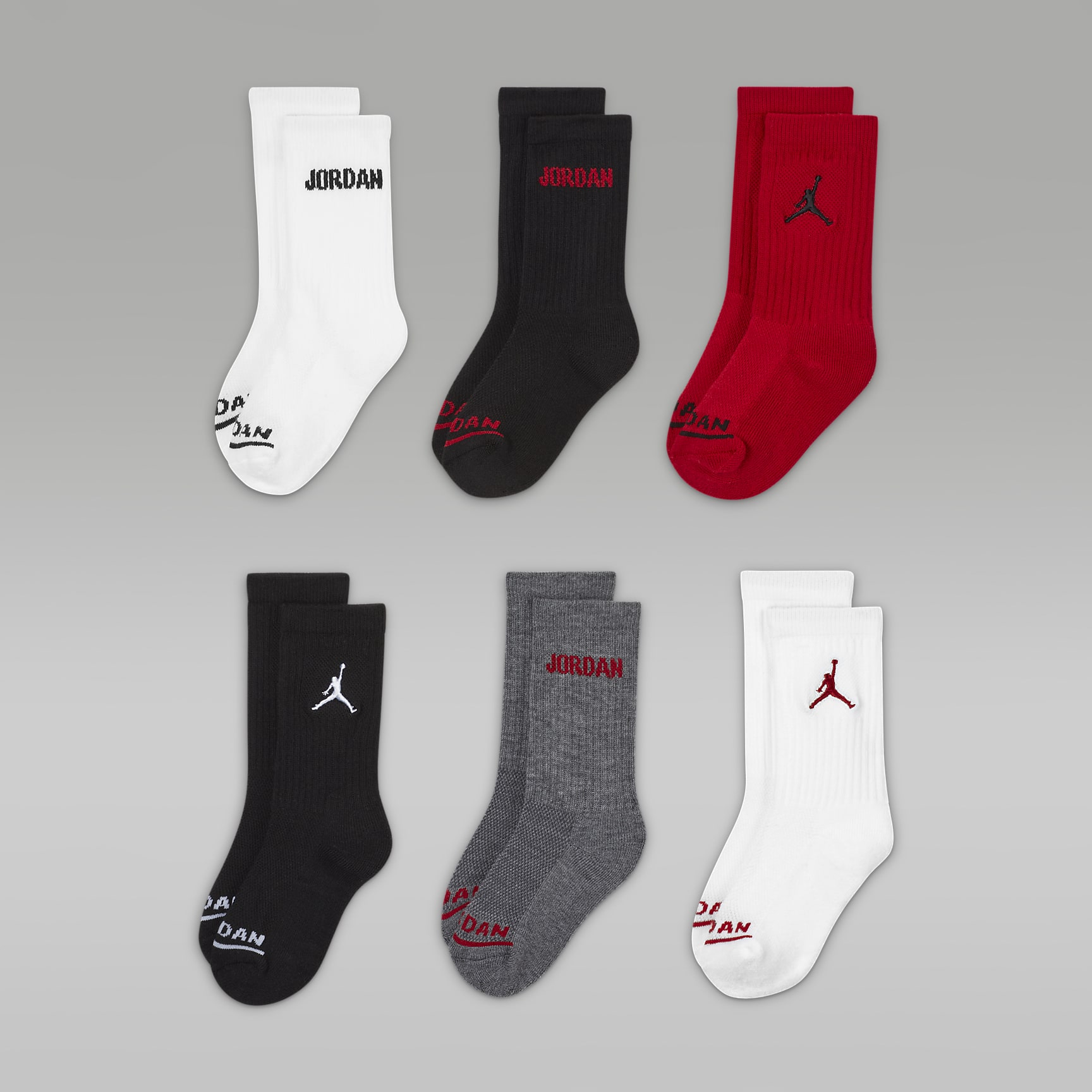 Jordan Big Kids' Legend Crew Socks (6 Pairs)