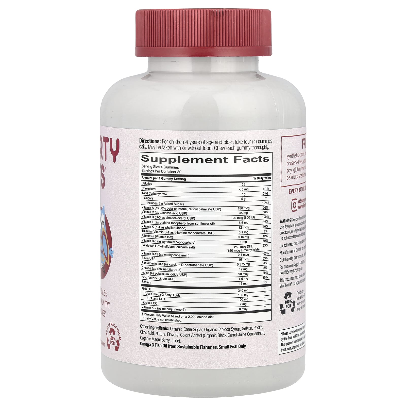 SmartyPants, формула для детей, мультивитамины и омега-3, вишня, 120 жевательных таблеток