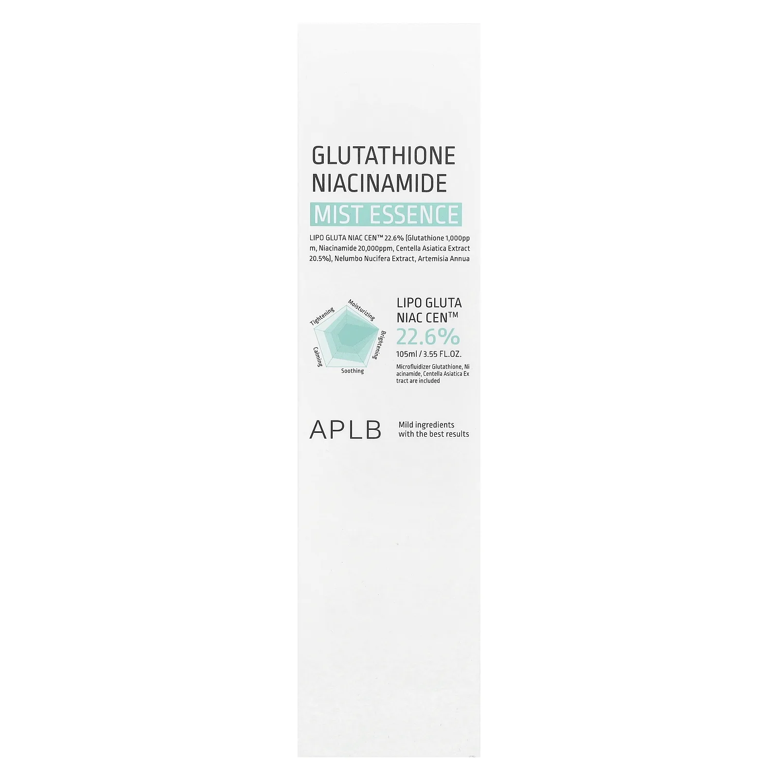 APLB, Glutathione Niacinamide, Mist Essence, 3.55 fl oz (105 ml)