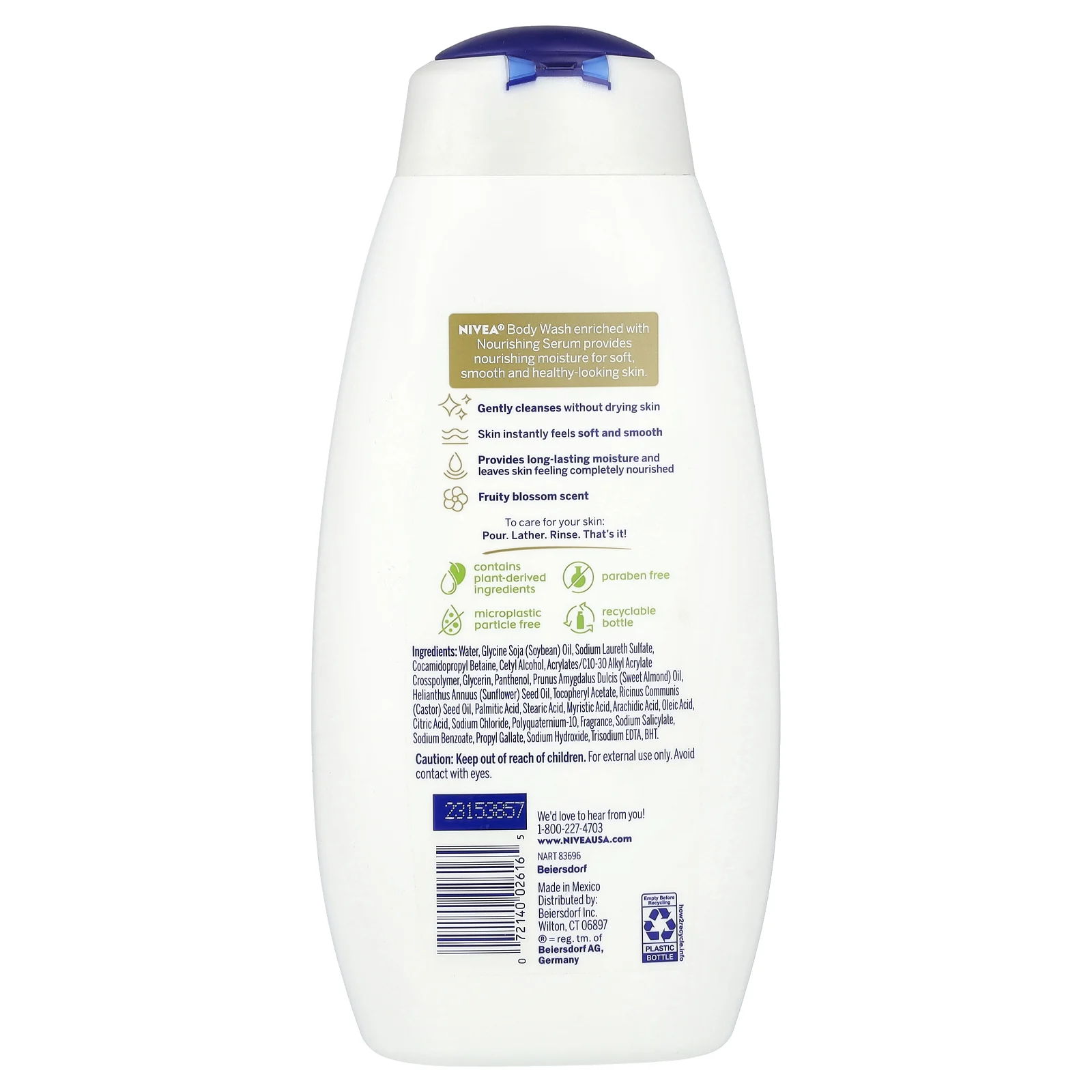 Nivea, Питательный гель для душа, растительные цветы, 591 мл (20 жидк. Унций)