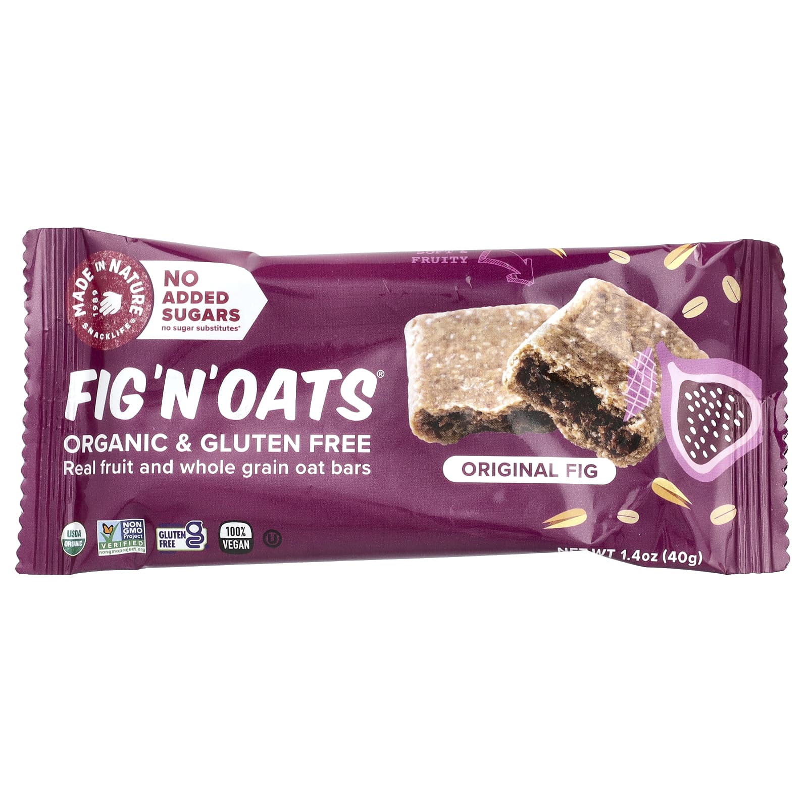 Made in Nature, Fig 'N' Oats®, оригинальный инжир, 5 батончиков в индивидуальной упаковке, 40 г (1,4 унции) каждый