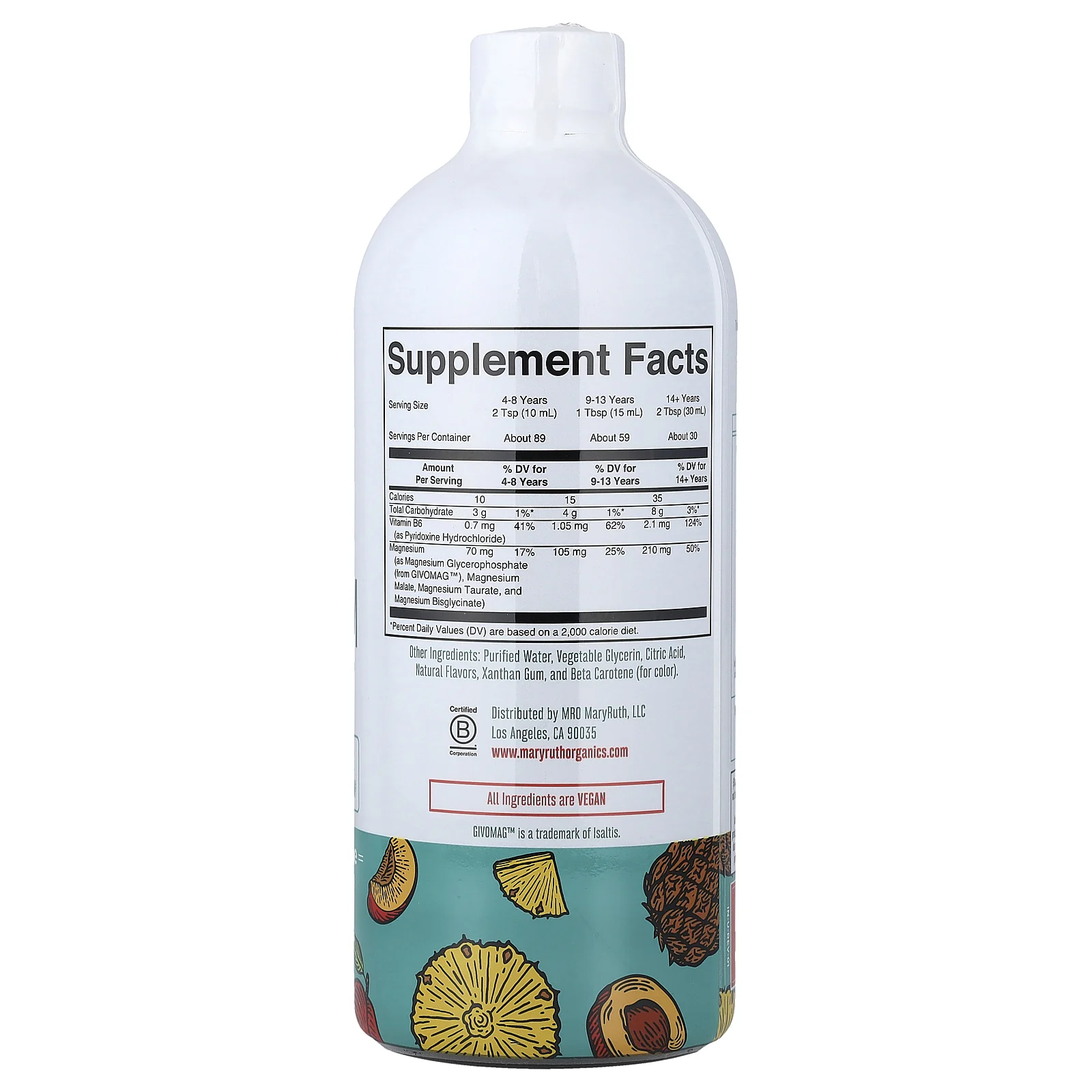 MaryRuth's, жидкая смесь магния, ананас и нектарин, 887 мл (30 жидк. унций)