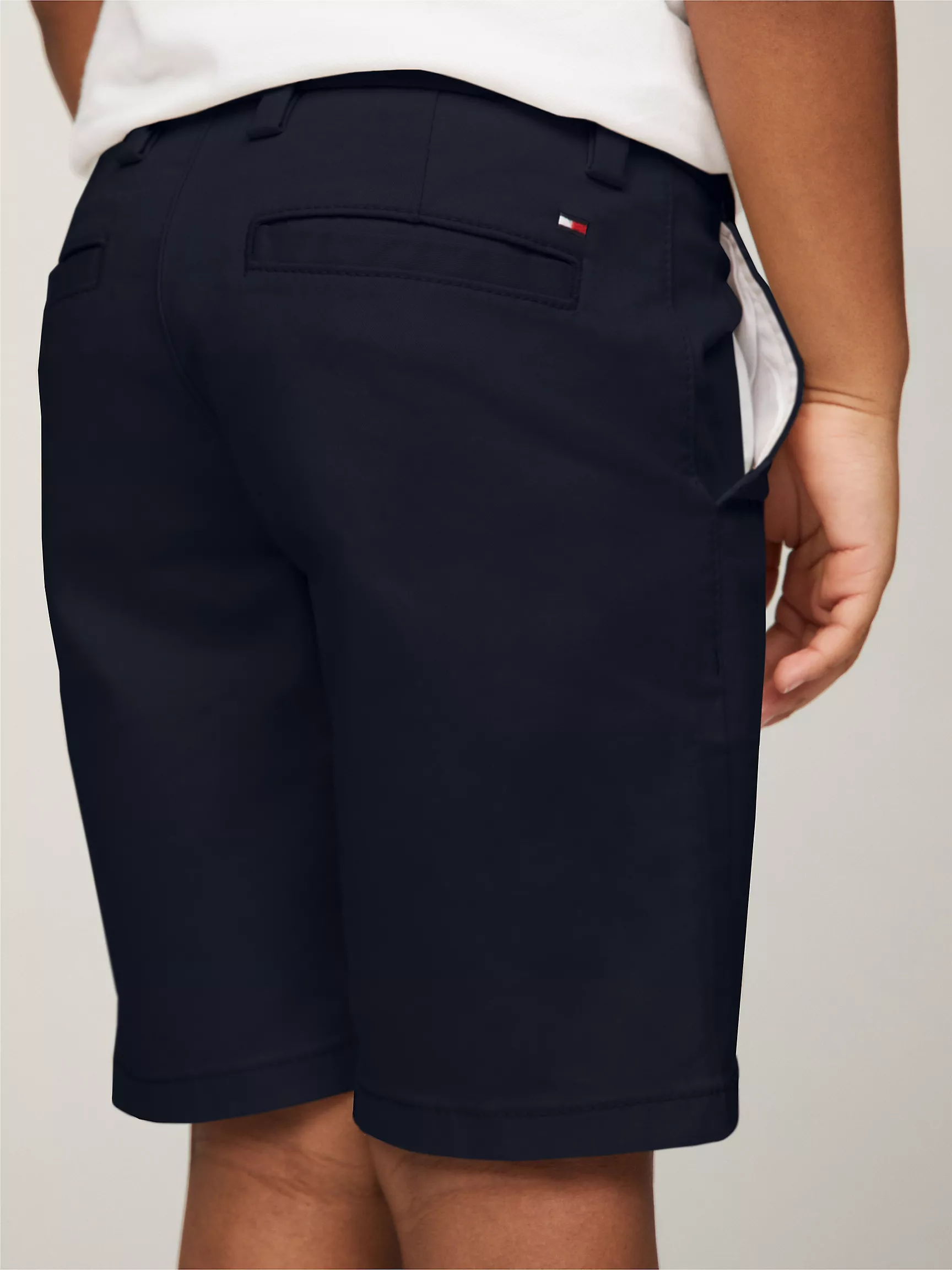 Короткие шорты для мальчиков Tommy Hilfiger, Детские однотонные эластичные шорты чинос