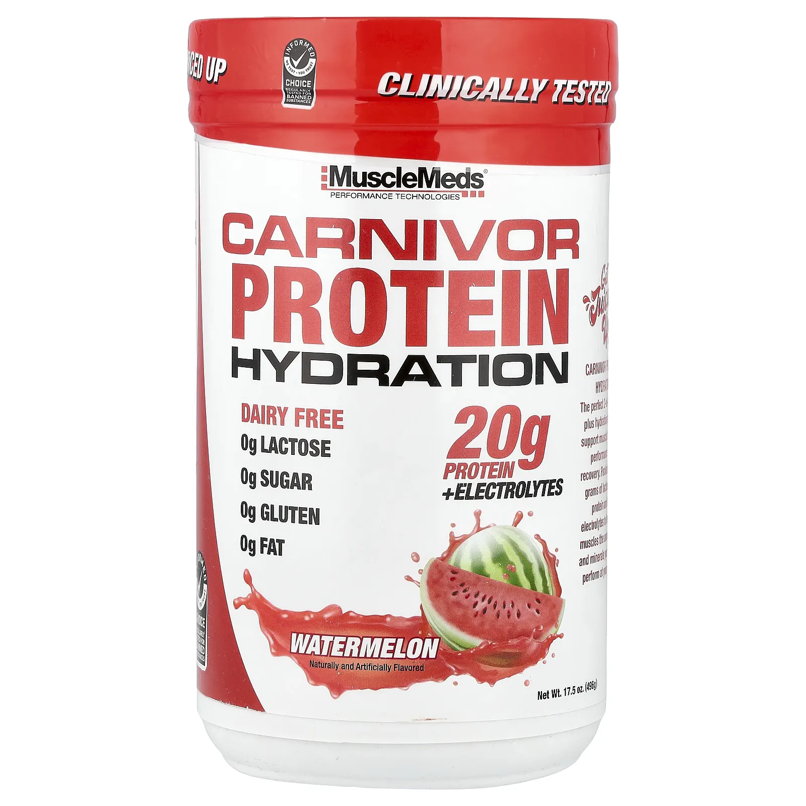 MuscleMeds, Carnivor Protein Hydration, протеин, арбуз, 496 г (17,5 унции)