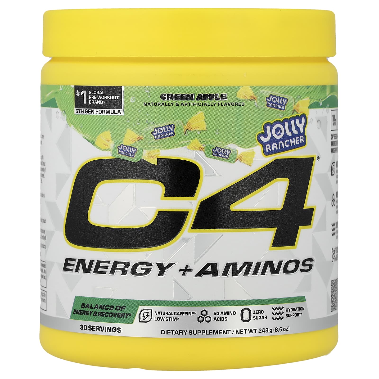 C4 / Cellucor, C4® Energy + Aminos, зеленое яблоко, 243 г (8,6 унции)