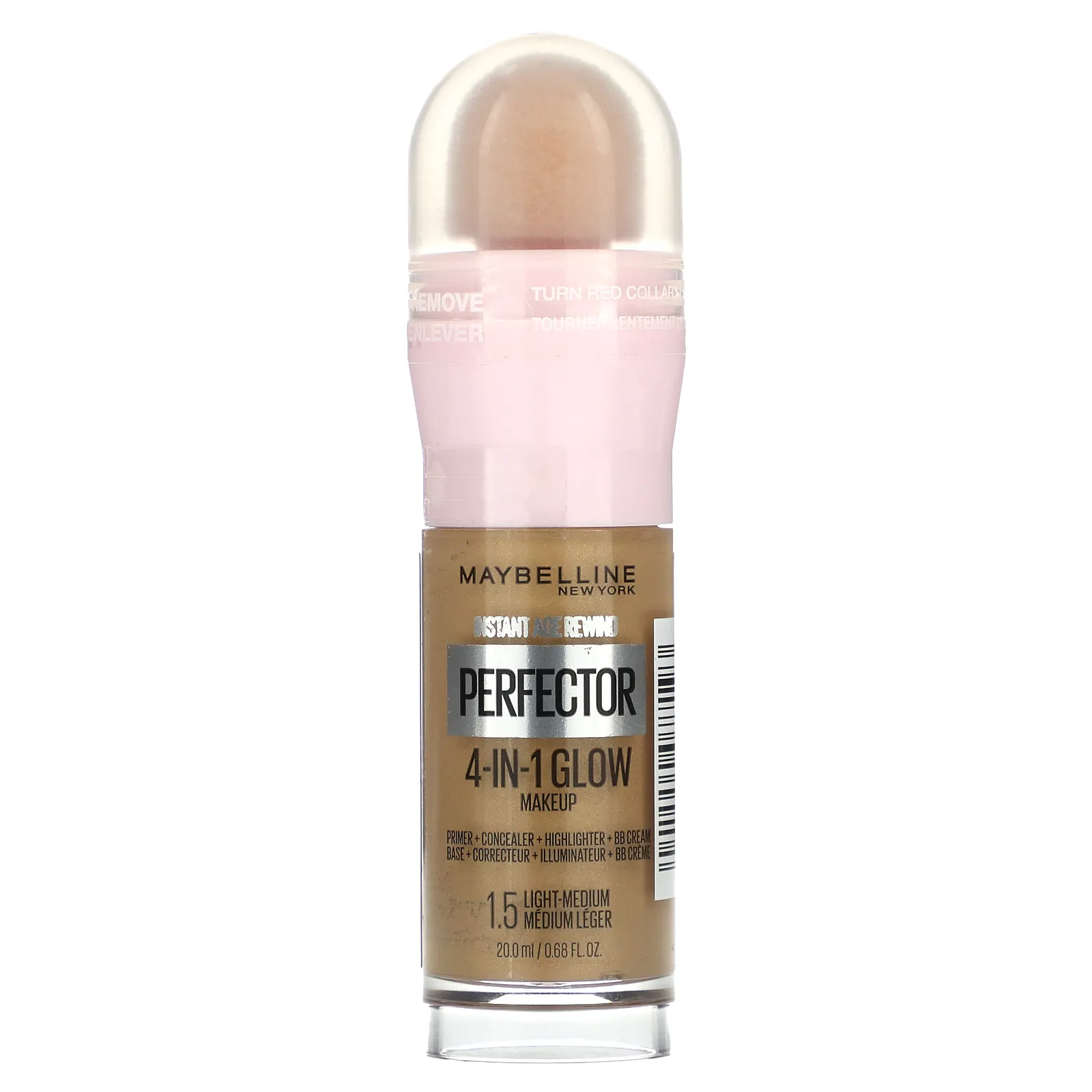 Maybelline, Instant Age Rewind, Perfector, 4 в 1, сияющий макияж, оттенок 1,5 светлый-средний, 20 мл (0,68 жидк. унции)