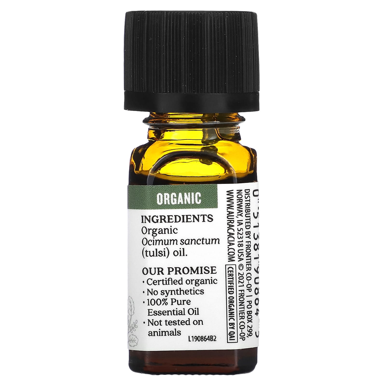 Aura Cacia, Чистое эфирное масло, органический туласи (базилик священный) 7,4 мл (0,25 жидк. унции)
