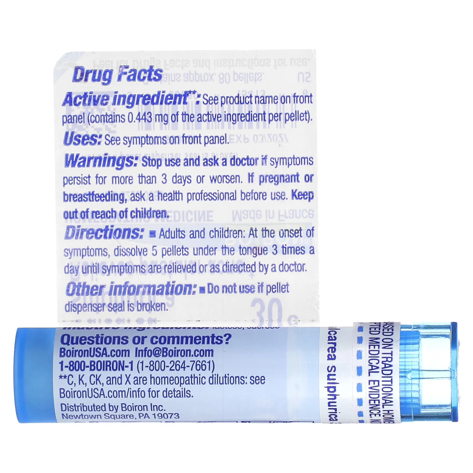 Boiron, Калькареа сульфурика, 30 ° C, прибл. 80 гранул