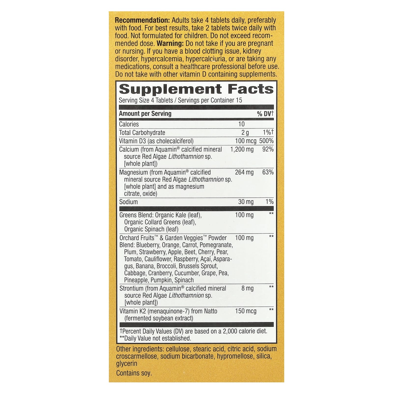 Nature's Way, Alive!, кальций, для максимального усвоения, 1300 мг, 60 таблеток (325 мг в 1 таблетке)