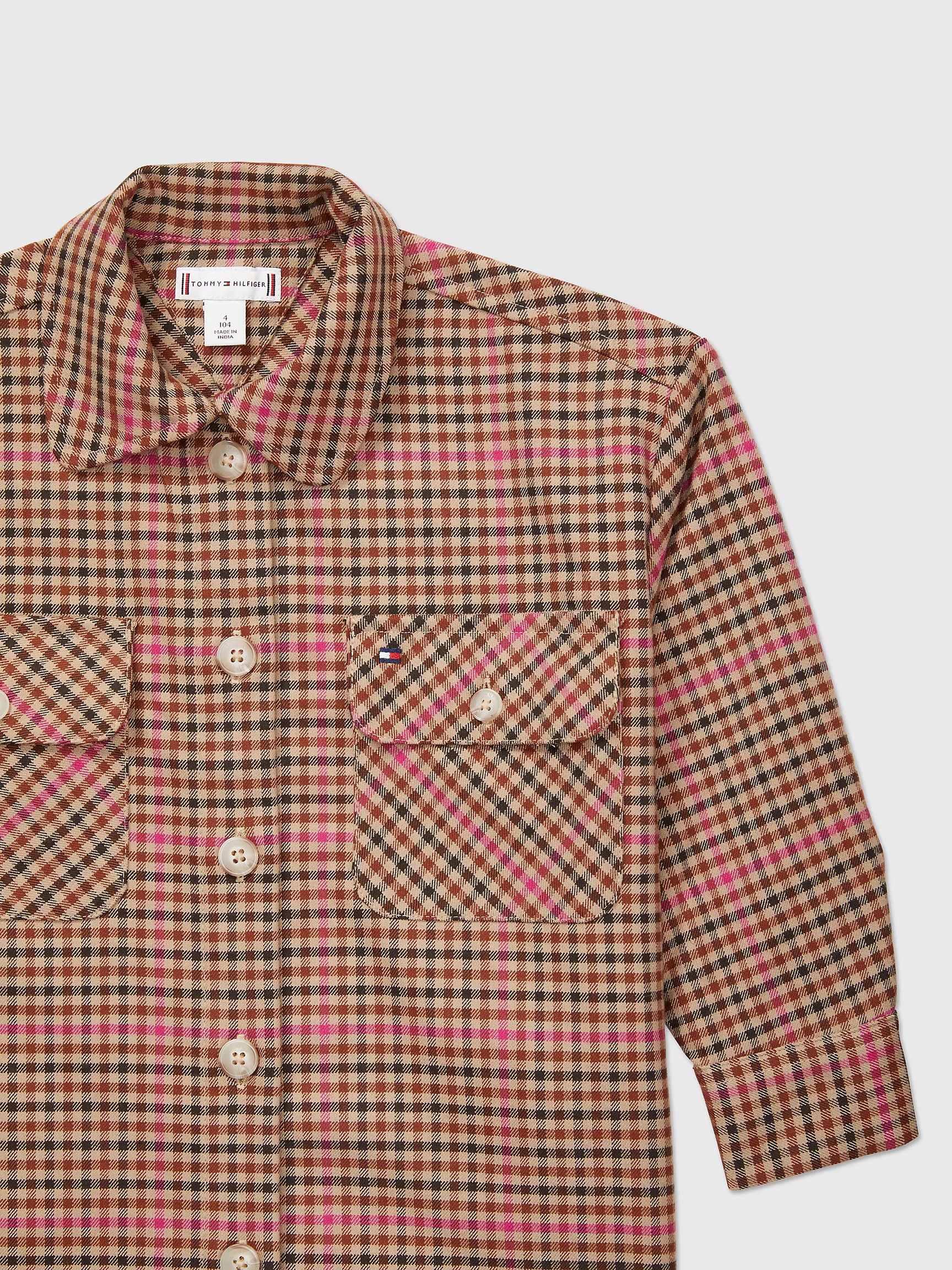 Рубашка для девочек Tommy Hilfiger, Детская рубашка-овершот в клетку