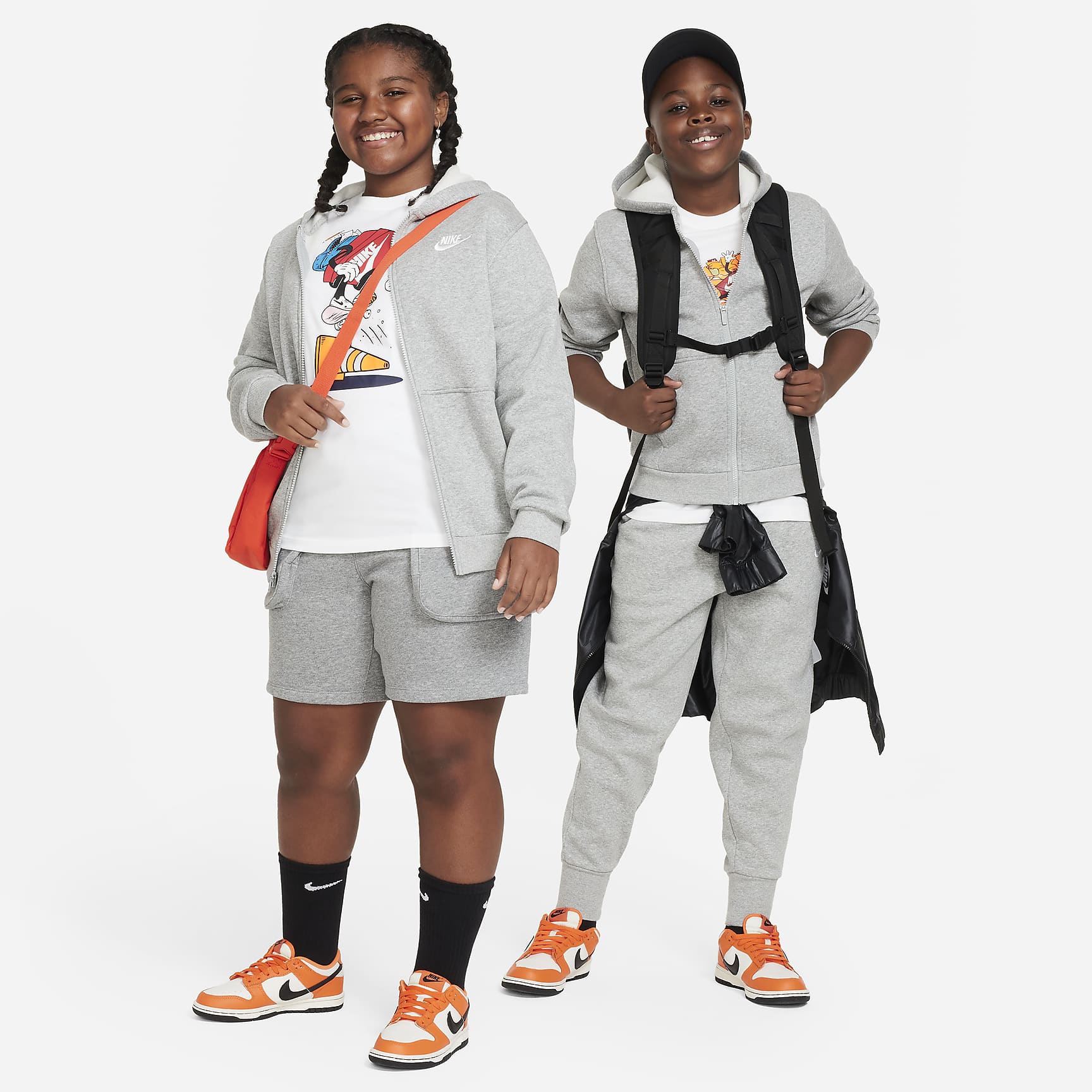 Nike Sportswear Club Fleece Big Kids' Full-Zip Hoodie (Extended Size)