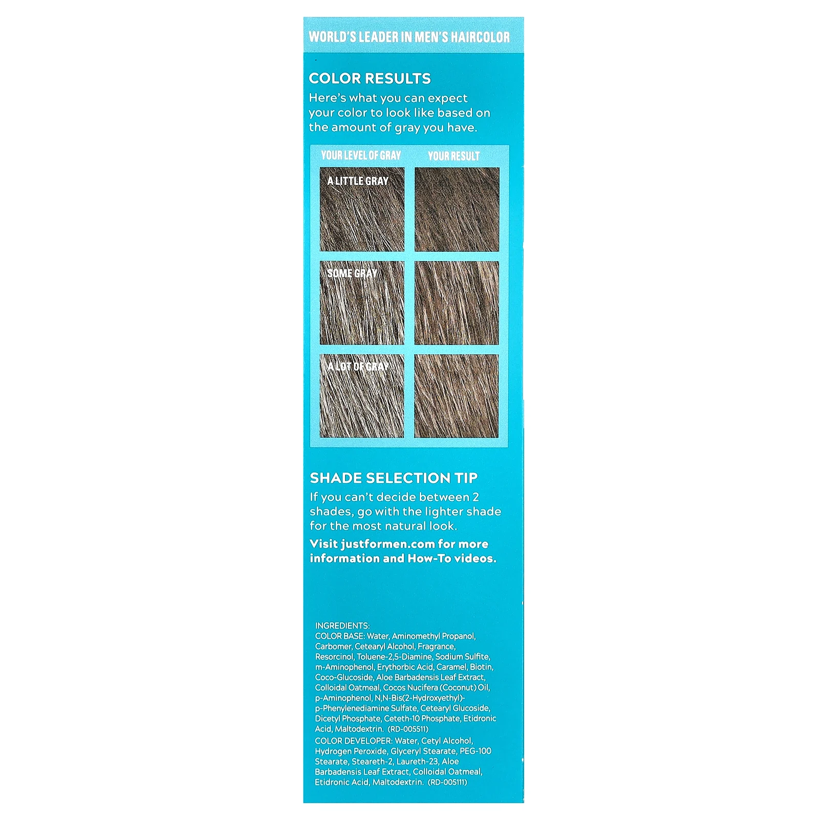 Just for Men, для усов и бороды, для расчесывания, M-30 светлый и коричневый, 1 набор для многоразового применения