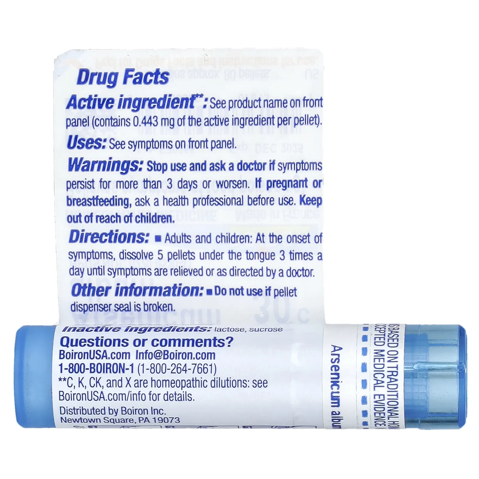 Boiron, Мышьяк белый, 30C, примерно 80 драже