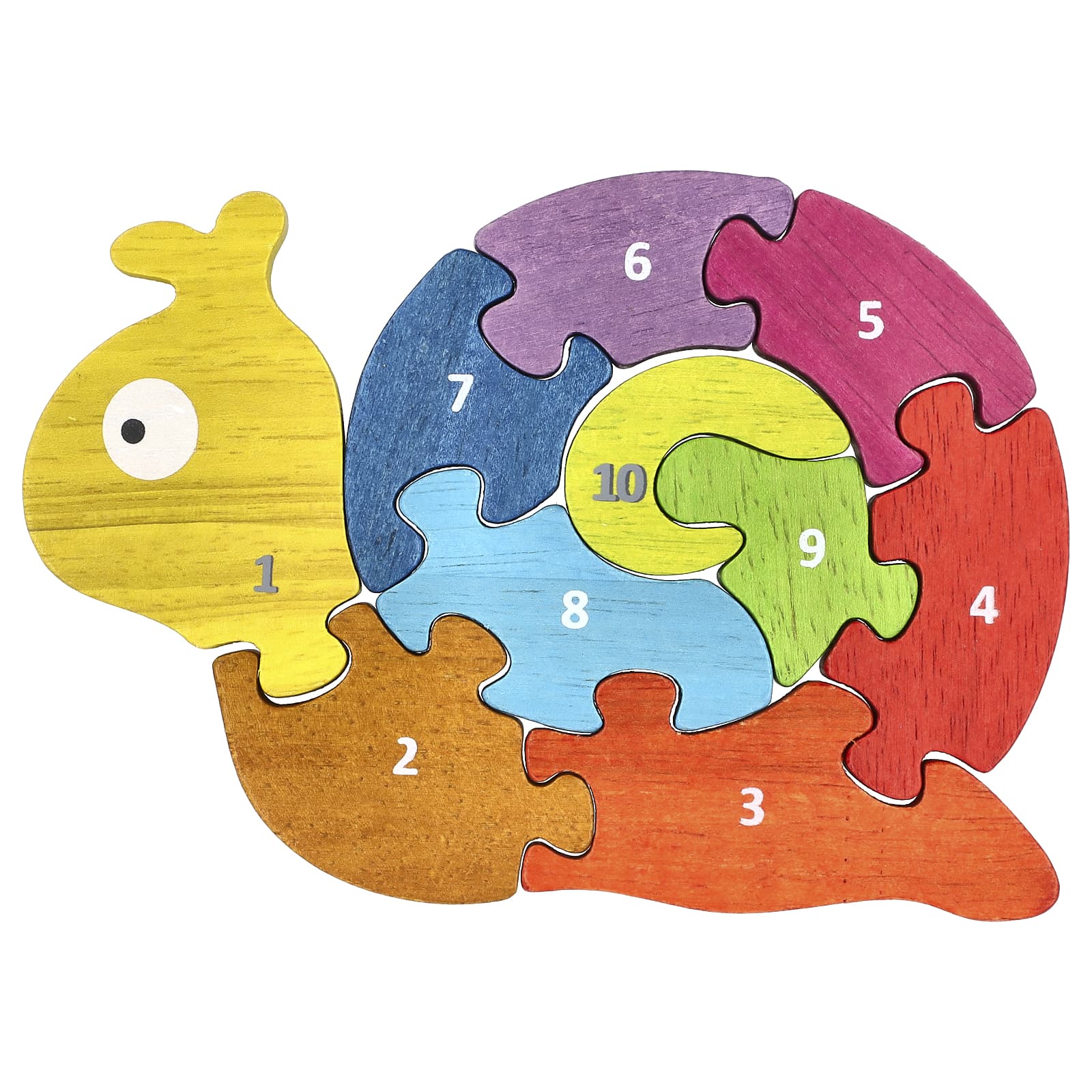 Begin Again Toys, Number Snail, Teach & Play Puzzle, 2+ Years, 10 шт.