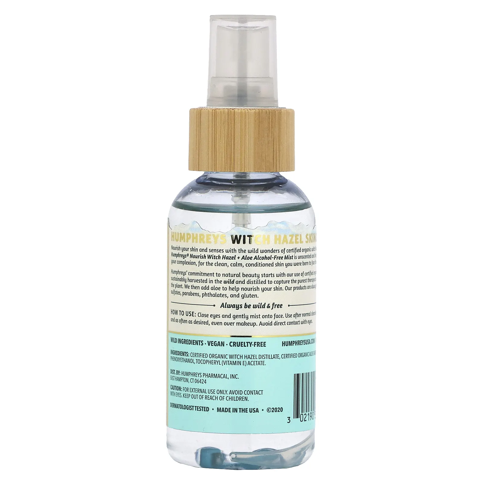 Humphreys, Witch Hazel, спрей без спирта с алоэ, 97 мл (3,3 жидк. Унции)