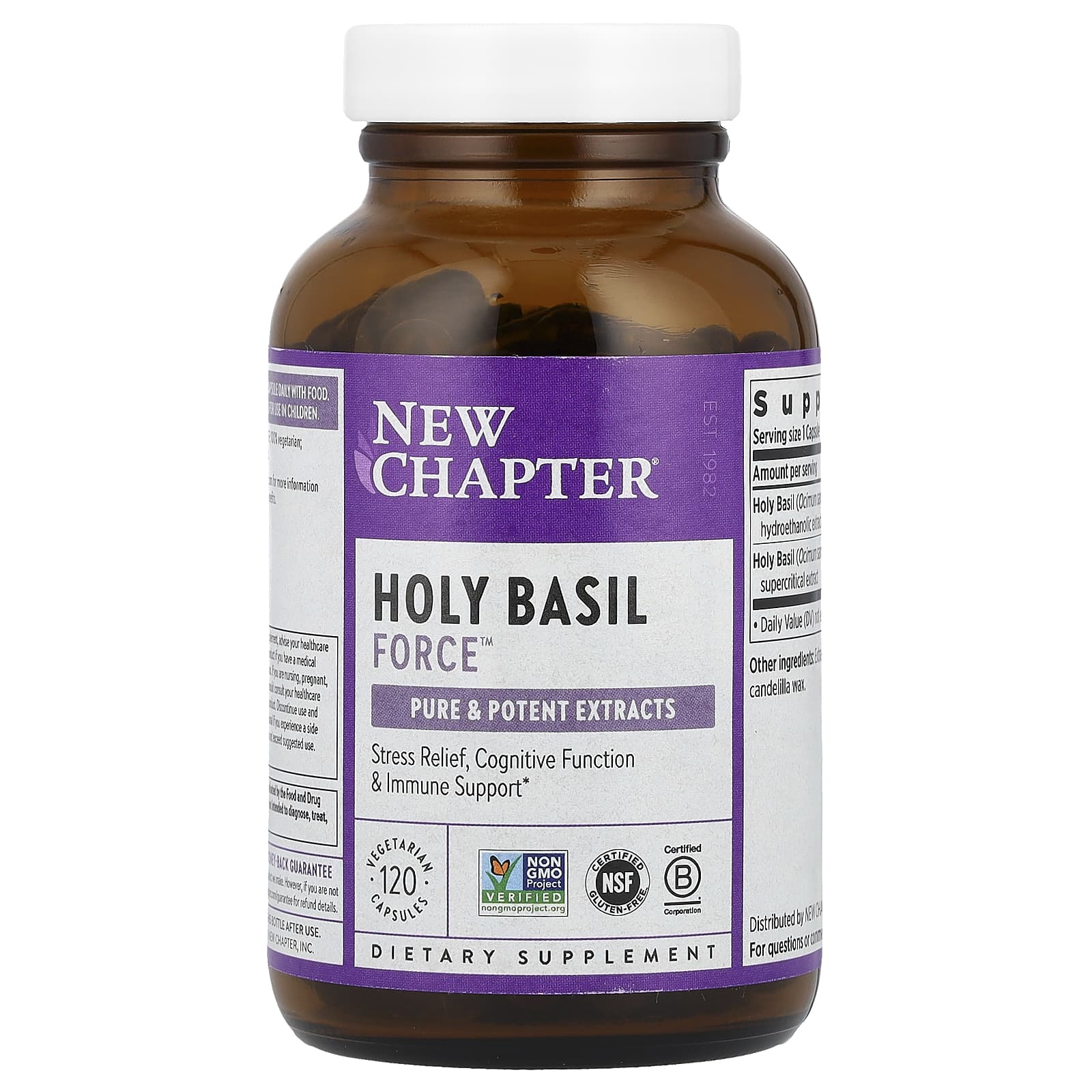 New Chapter, Holy Basil Force, 120 вегетарианских капсул