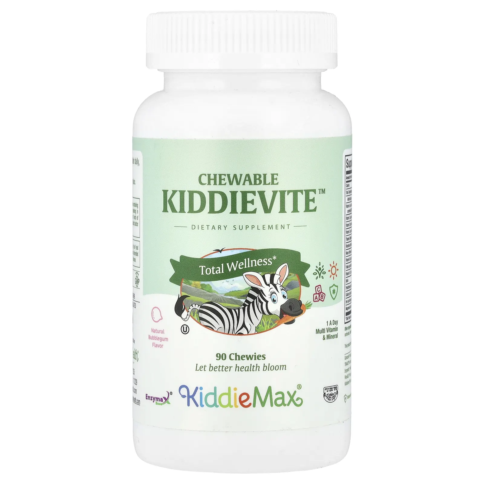 Maxi Health, KiddieMax®, жевательная резинка Kiddievite ™, натуральная жевательная резинка, 90 жевательных таблеток