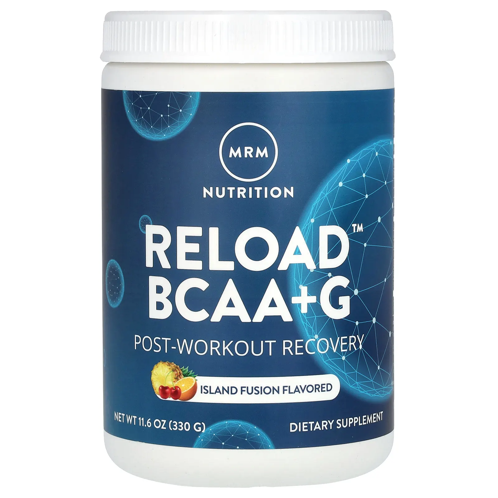 MRM Nutrition, RELOAD BCAA+G, восстановление после тренировок, вкус тропических фруктов, 330 г (11,6 унций)
