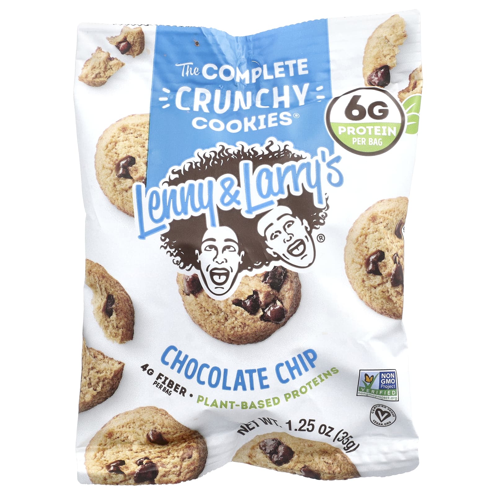 Lenny & Larry's, The Complete Crunchy Cookies®, шоколадная крошка, 12 пакетиков по 35 г (1,25 унции)