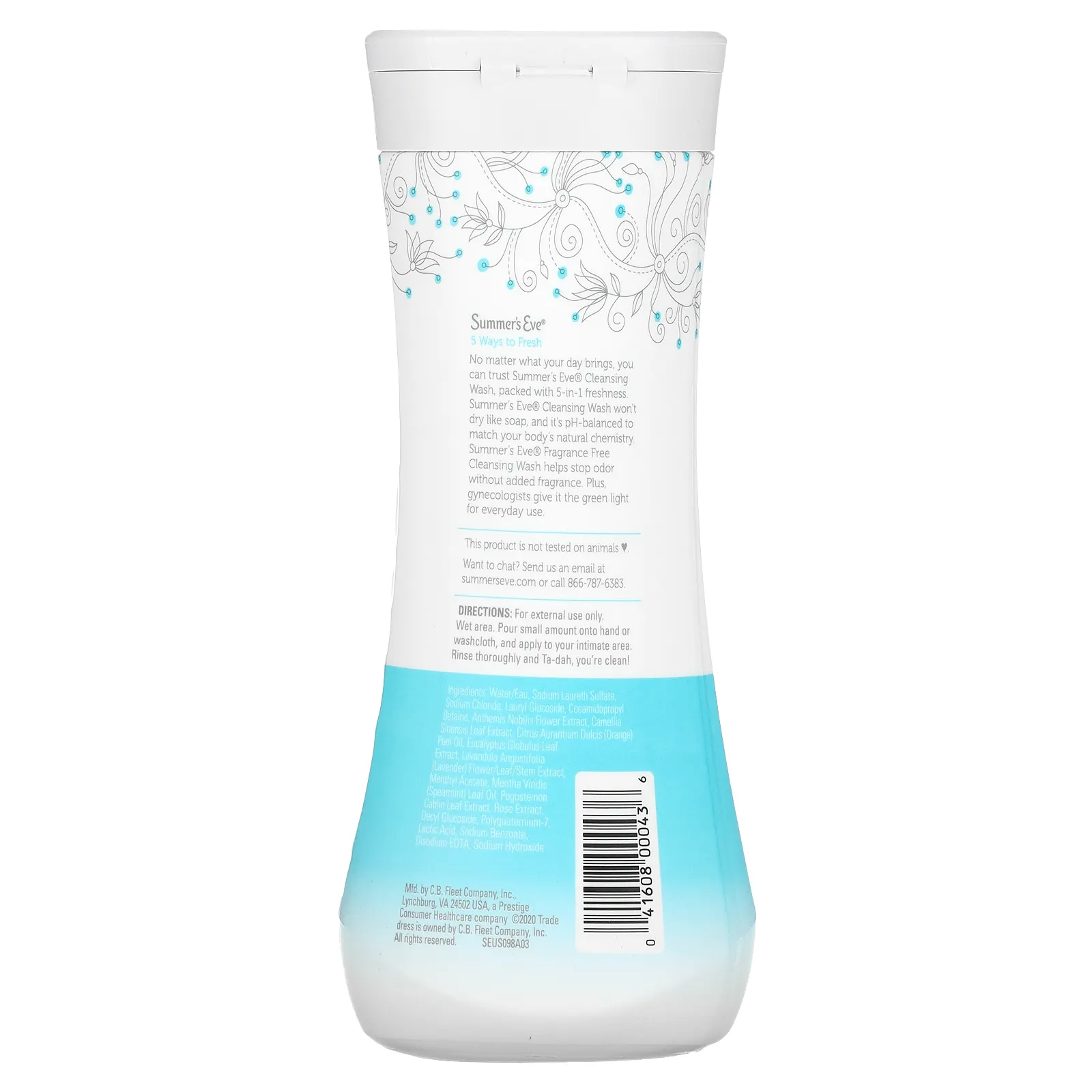 Summer's Eve, Очищающее средство 5 in 1, без запаха, 444 мл